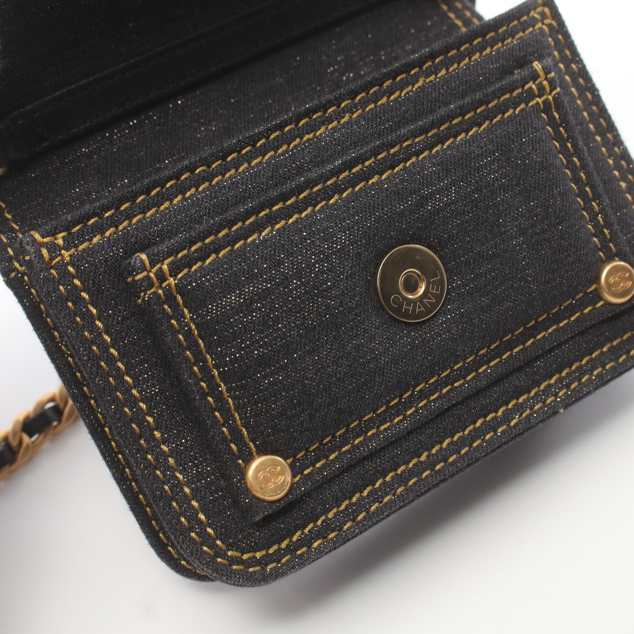 Chanel Chanel Matelasse Mini Chain Shoulder Bag Denim Indigo Blue Gold Hardware Rame Size ONE SIZE - 6 Thumbnail