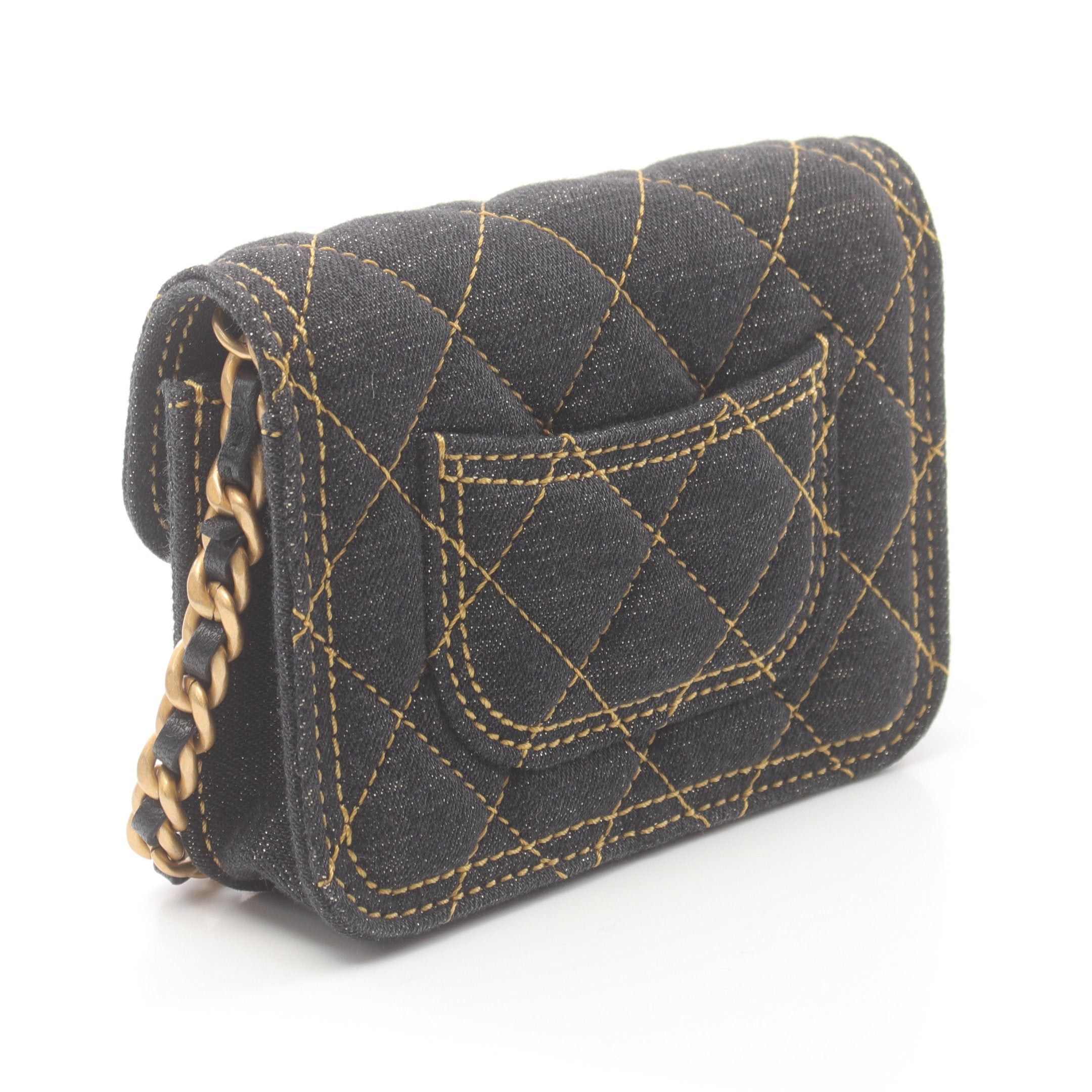 Chanel Chanel Matelasse Mini Chain Shoulder Bag Denim Indigo Blue Gold Hardware Rame Size ONE SIZE - 2 Thumbnail