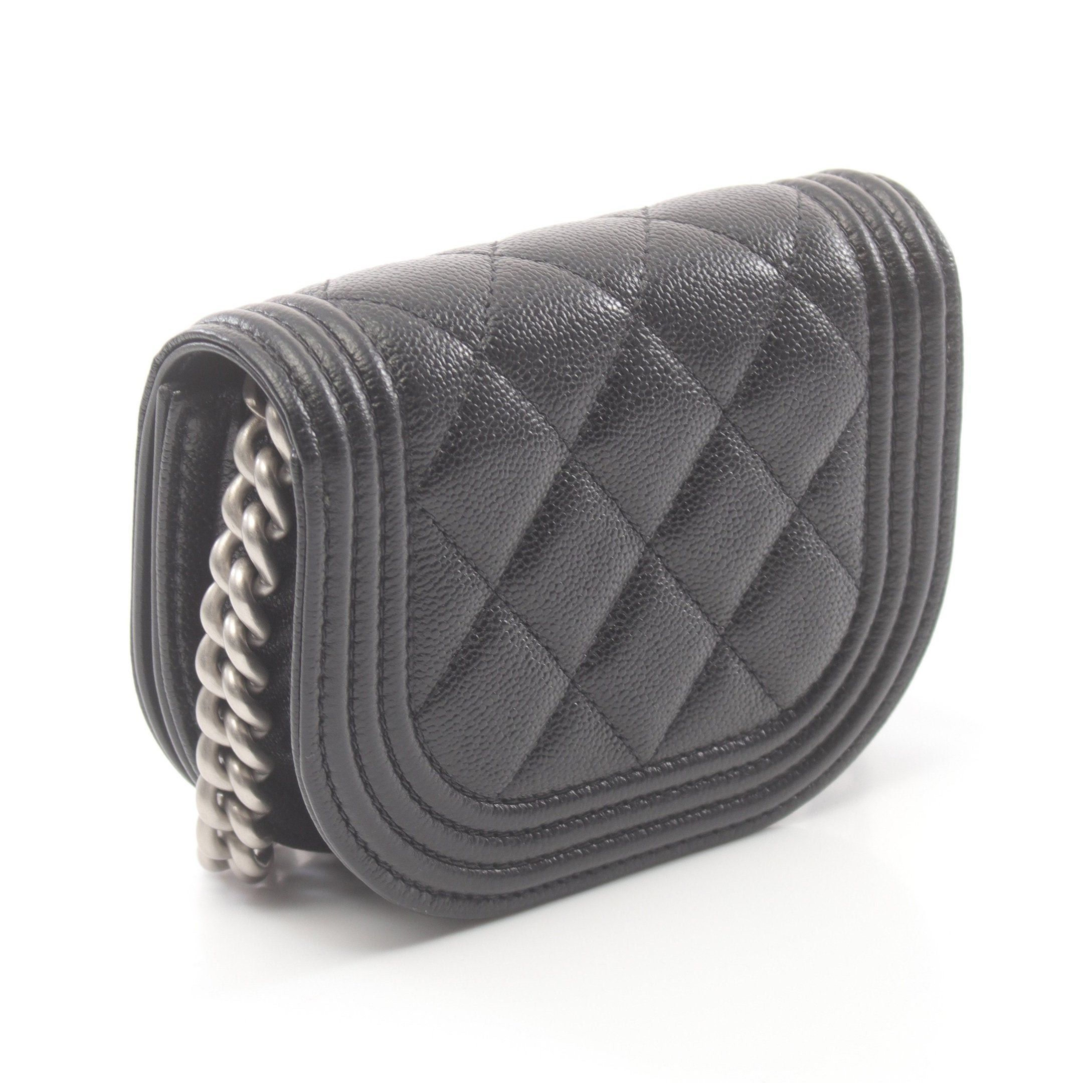 Chanel Chanel Boy Chanel Mini Matelasse Chain Shoulder Bag Caviar Skin Black Silver Hardware Size ONE SIZE - 2 Thumbnail