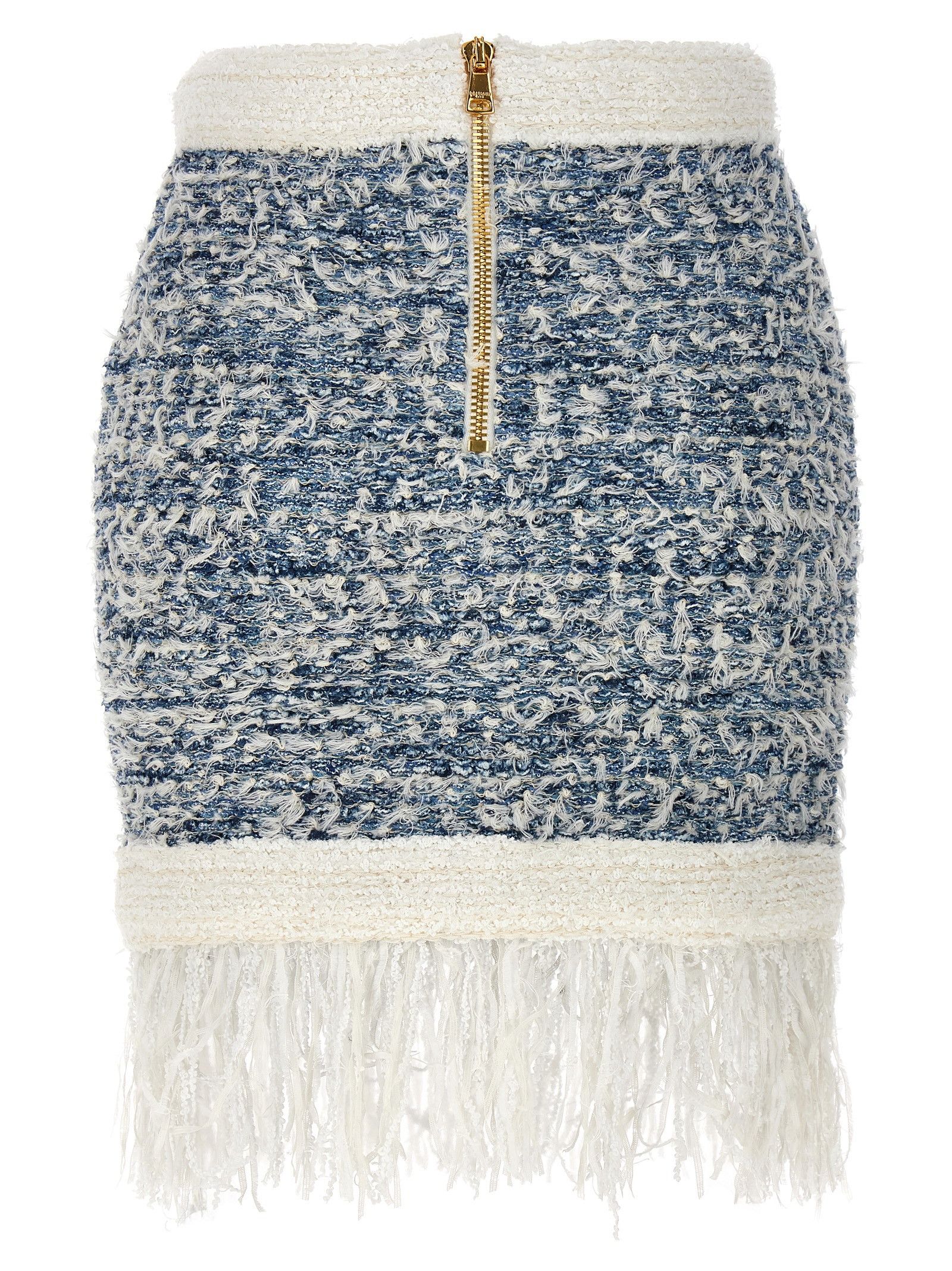 Balmain Fringed Tweed Skirt Size 26" / US 2 / IT 38 - 2 Thumbnail