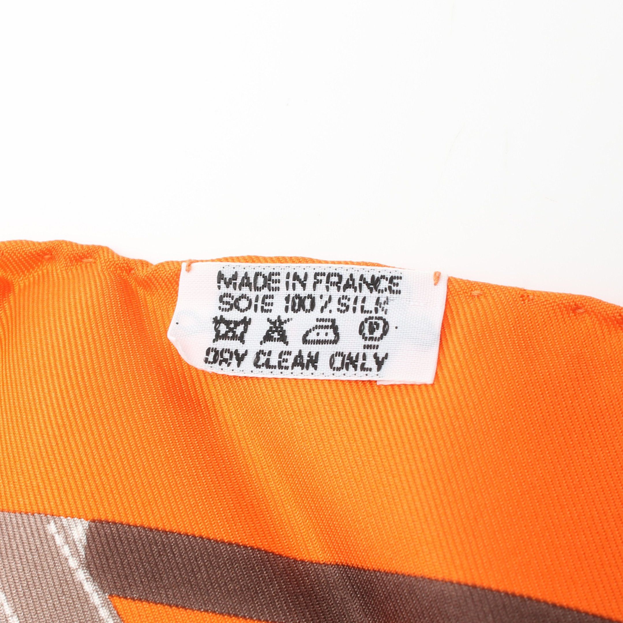 Hermes Hermes Pointou Bolduc Triangle Scarf Silk Orange Multicolor Size ONE SIZE - 4 Thumbnail
