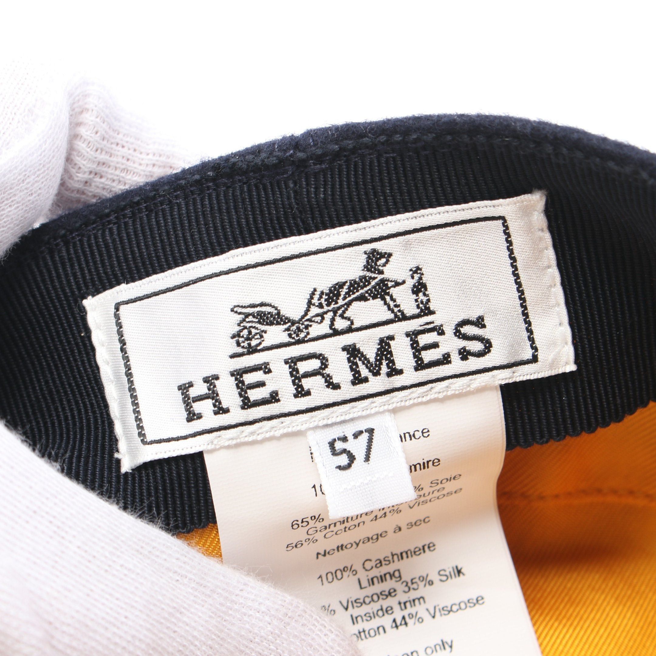 Hermes Hermes Casquette Hat Cashmere Silk Navy Size ONE SIZE - 4 Thumbnail