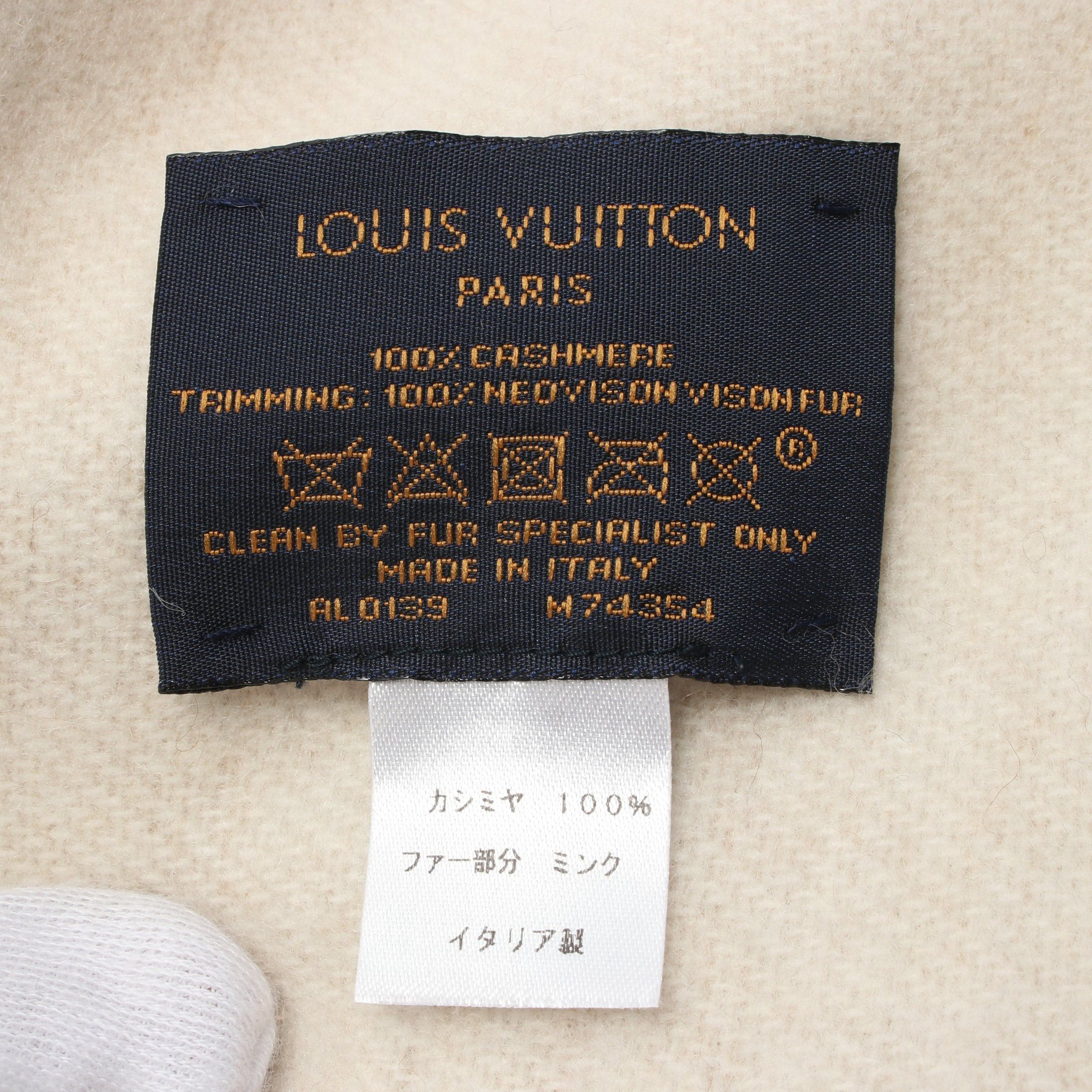 Louis Vuitton Louis Vuitton Écharpe Gold Reykjavik Scarf Cashmere Mink Beige Off White Size ONE SIZE - 3 Thumbnail