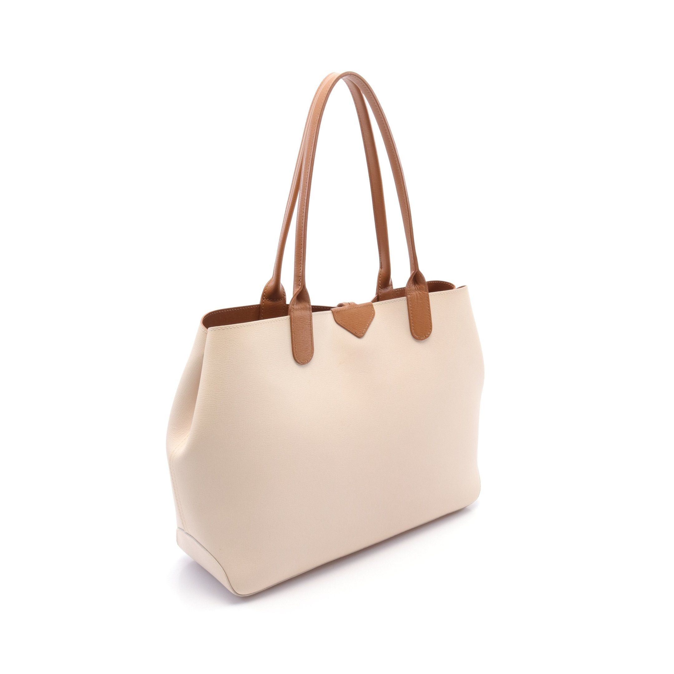 Longchamp Longchamp Roseau Shoulder Bag Tote Leather Ivory Brown Reversible Size ONE SIZE - 2 Thumbnail