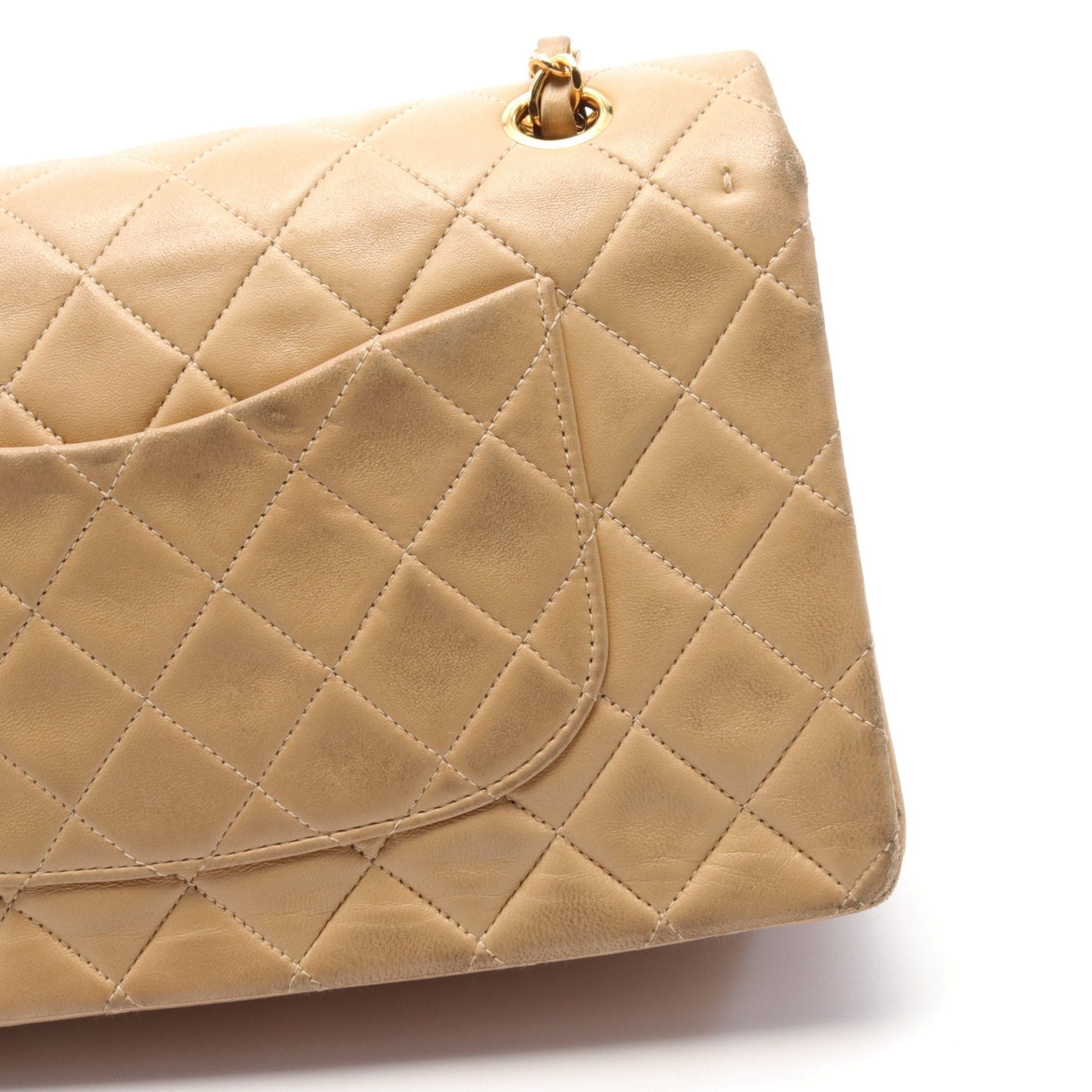 Chanel Chanel Matelasse Double Flap Chain Shoulder Bag Leather Beige Gold Hardware Size ONE SIZE - 6 Thumbnail