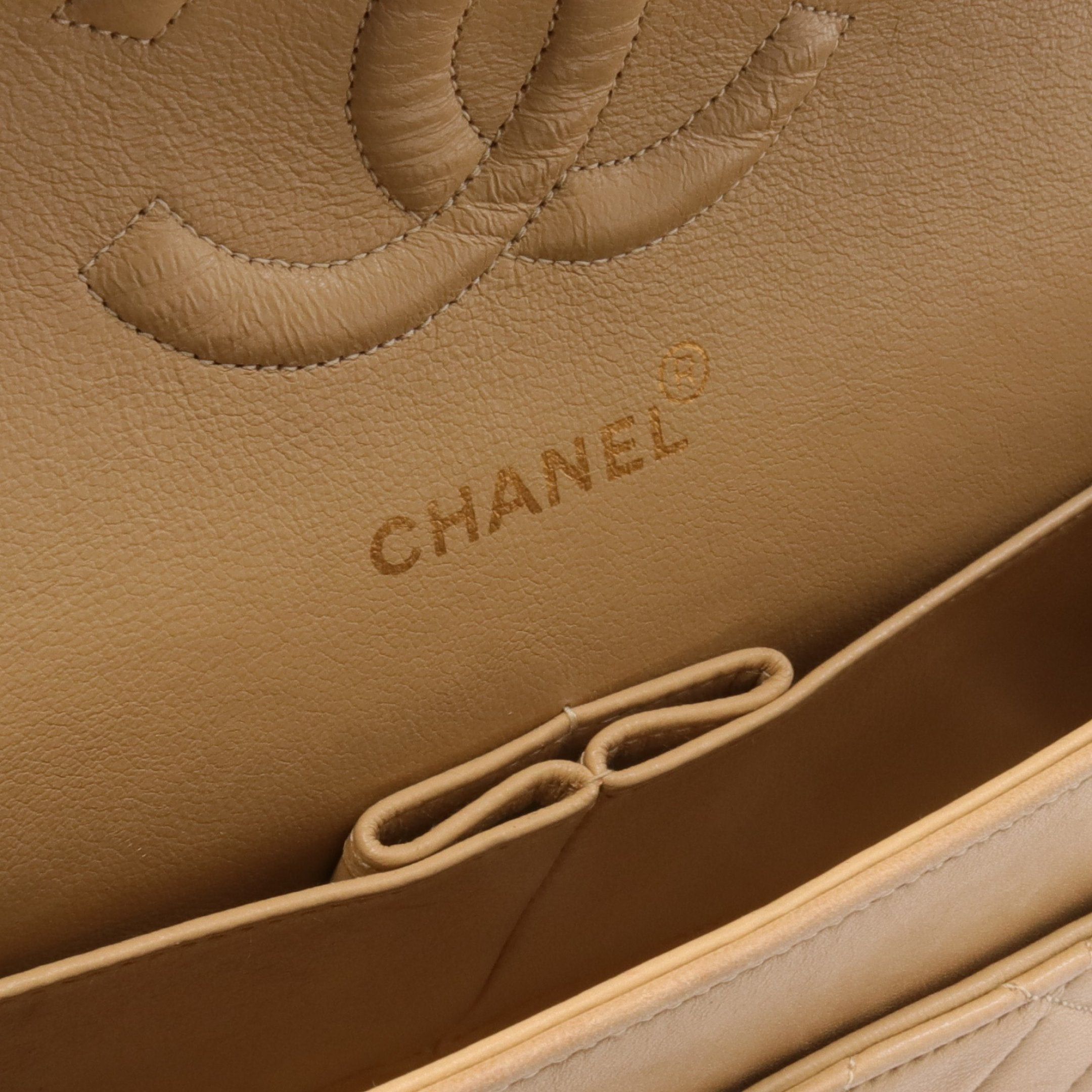 Chanel Chanel Matelasse Double Flap Chain Shoulder Bag Leather Beige Gold Hardware Size ONE SIZE - 4 Thumbnail