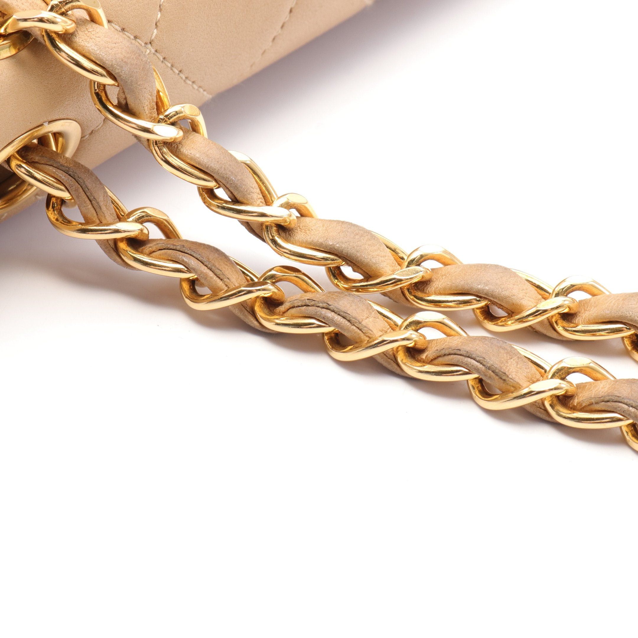 Chanel Chanel Matelasse Double Flap Chain Shoulder Bag Leather Beige Gold Hardware Size ONE SIZE - 9 Thumbnail