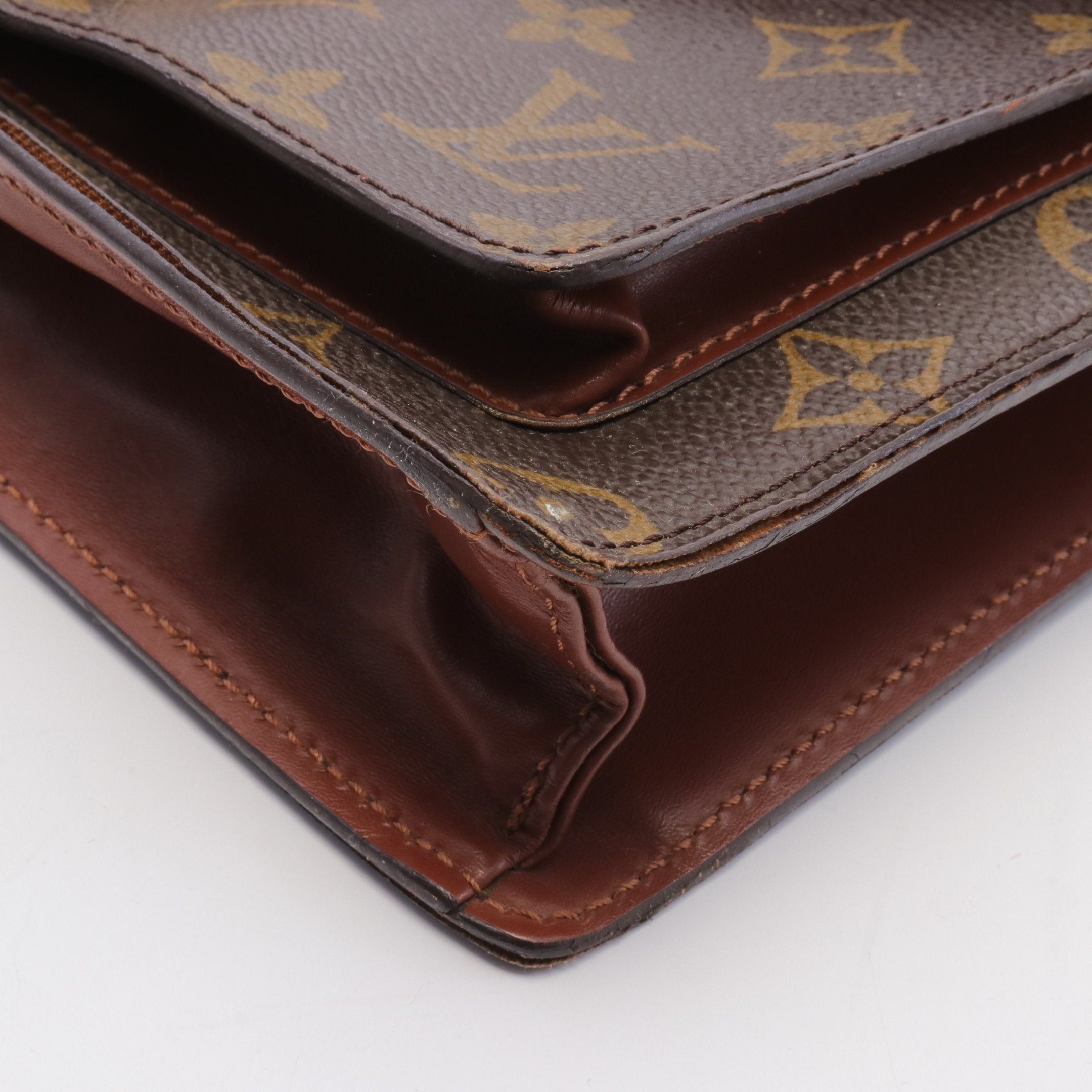 Louis Vuitton Louis Vuitton Monceau Monogram Handbag Leather Brown Size ONE SIZE - 9 Thumbnail