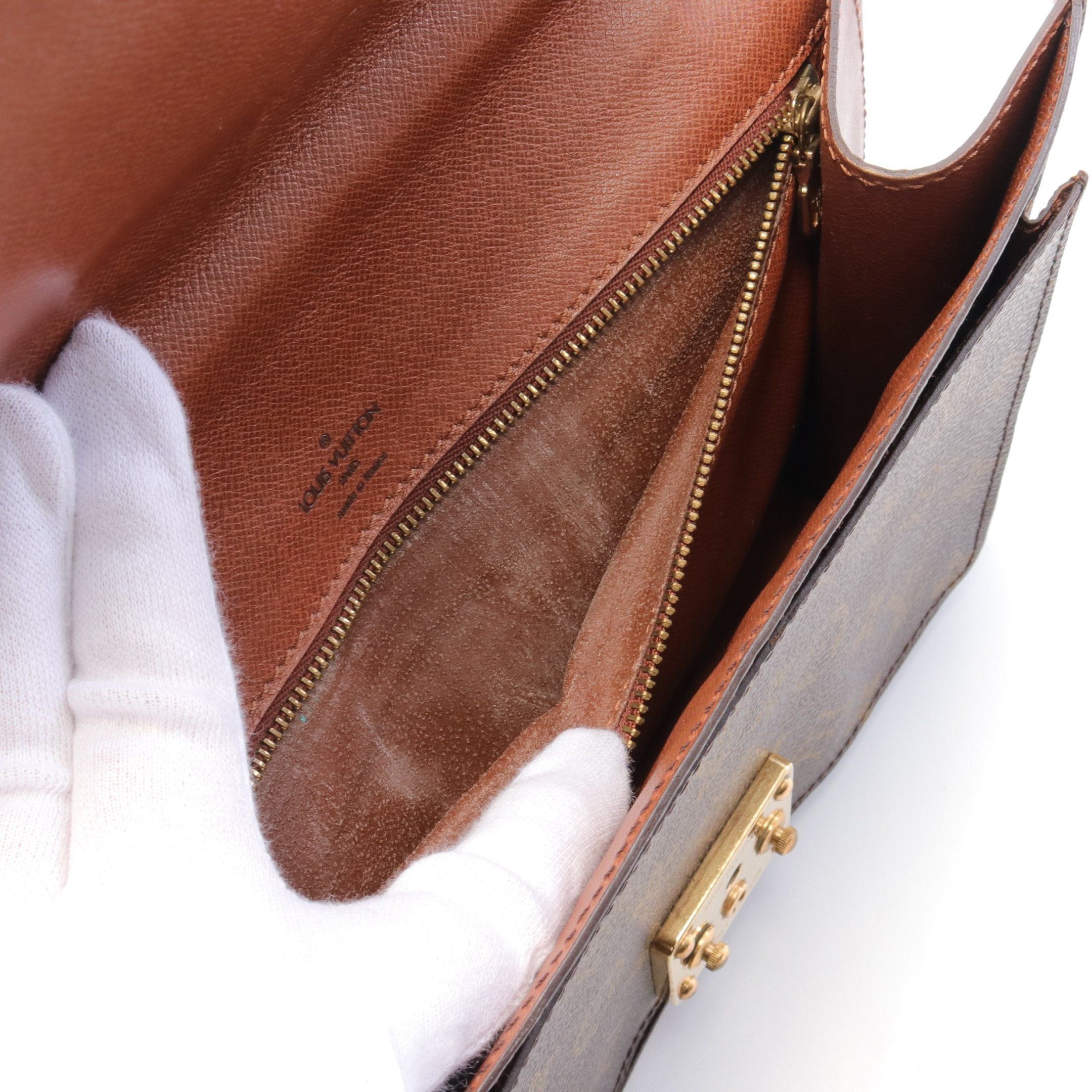 Louis Vuitton Louis Vuitton Monceau Monogram Handbag Leather Brown Size ONE SIZE - 6 Thumbnail