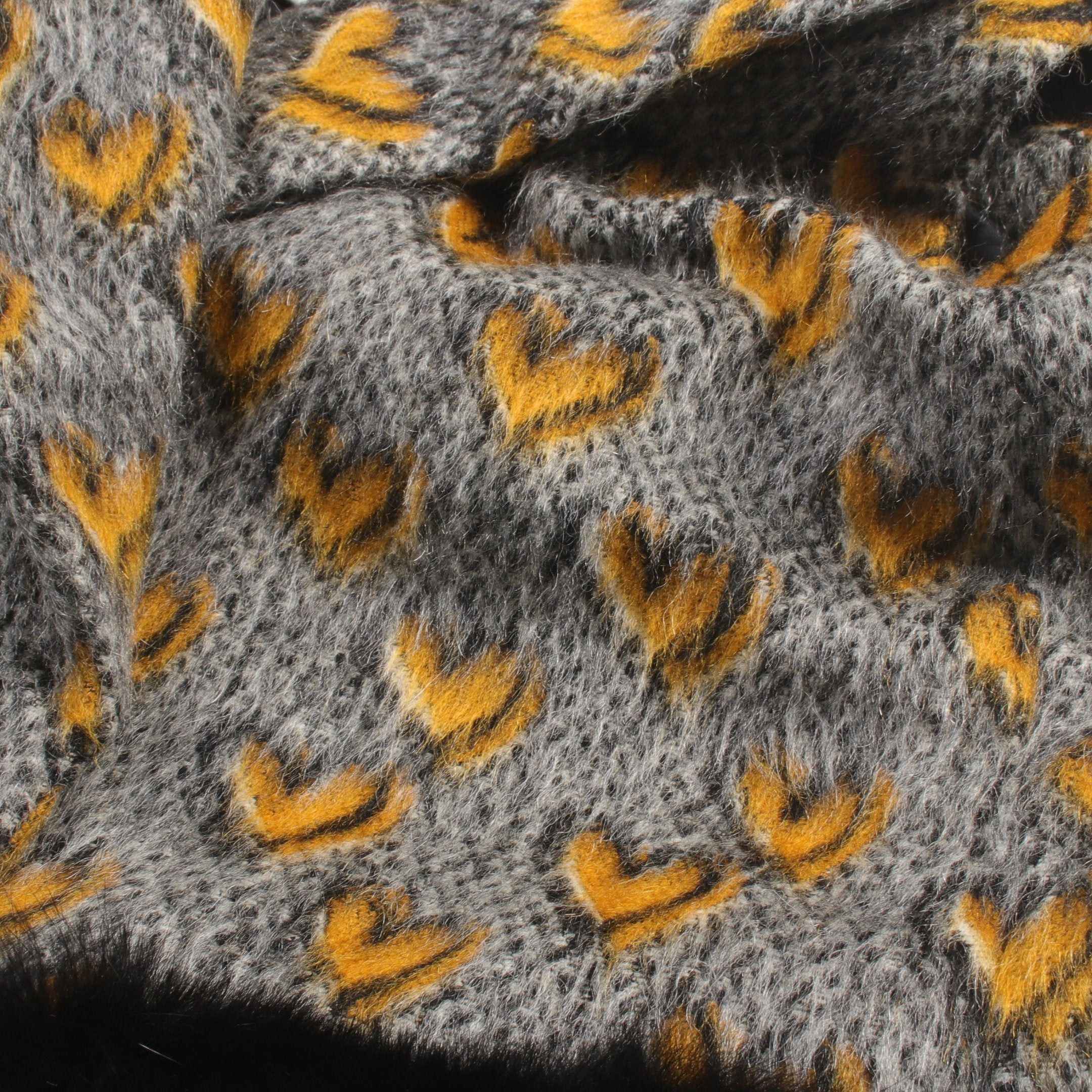 Fendi Fendi Gilet Vest Heart Pattern Mohair Wool Fox Fur Gray Yellow Brown Size ONE SIZE - 8 Thumbnail