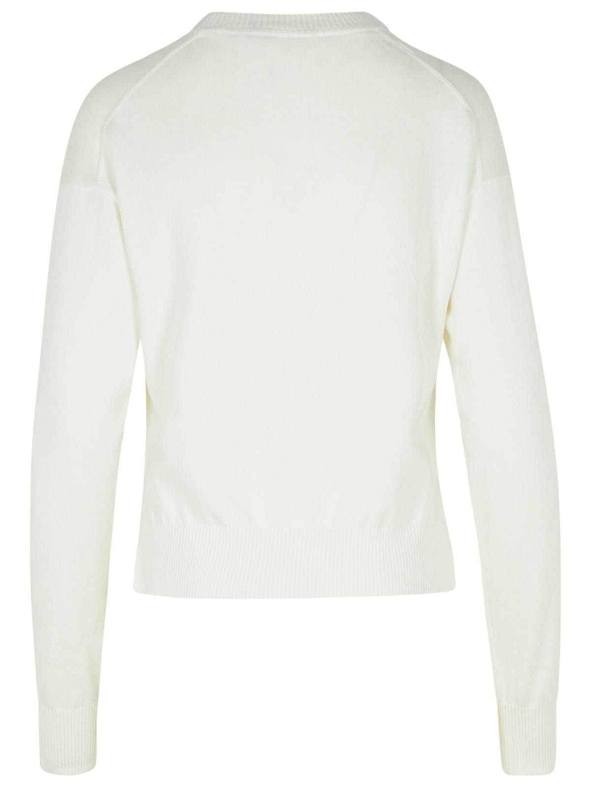 Moschino MOSCHINO JEANS White Cotton Sweater Size L / US 10 / IT 46 - 3 Thumbnail