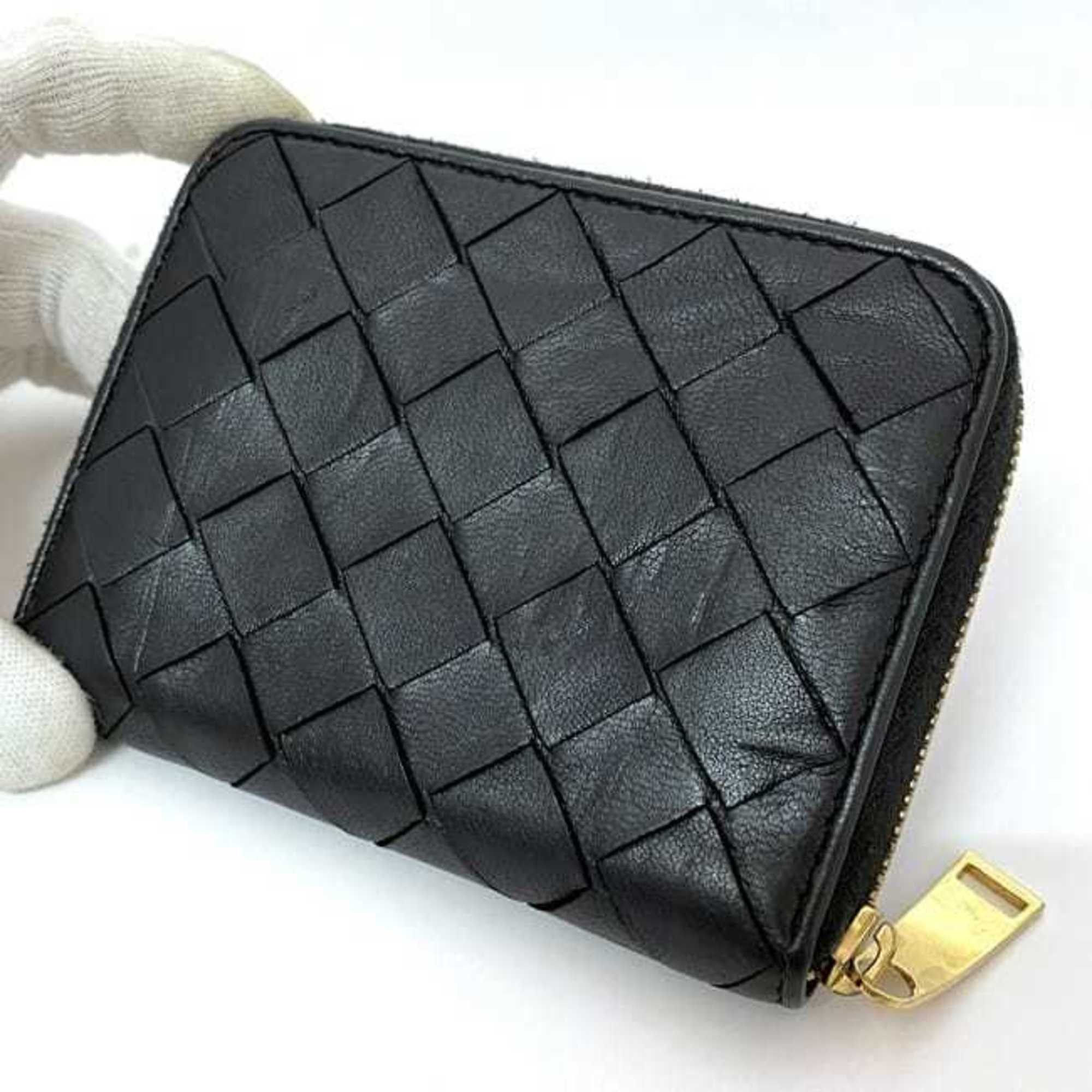 Bottega Veneta Bottega Veneta Coin Case ec-21504 Black Intrecciato Purse Leather BOTTEGA VENETA Wallet Women Men Compact Size ONE SIZE - 4 Thumbnail