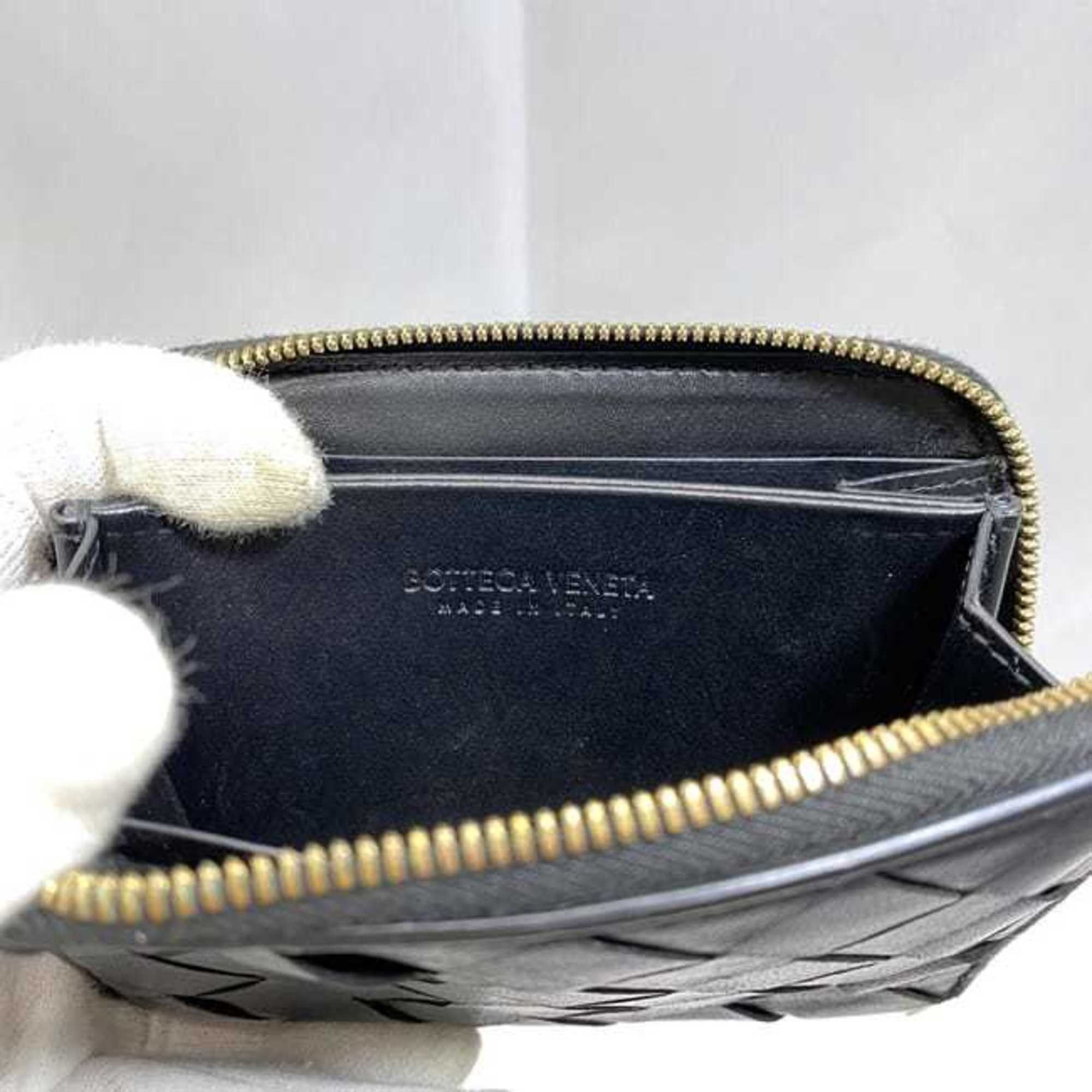 Bottega Veneta Bottega Veneta Coin Case ec-21504 Black Intrecciato Purse Leather BOTTEGA VENETA Wallet Women Men Compact Size ONE SIZE - 9 Thumbnail