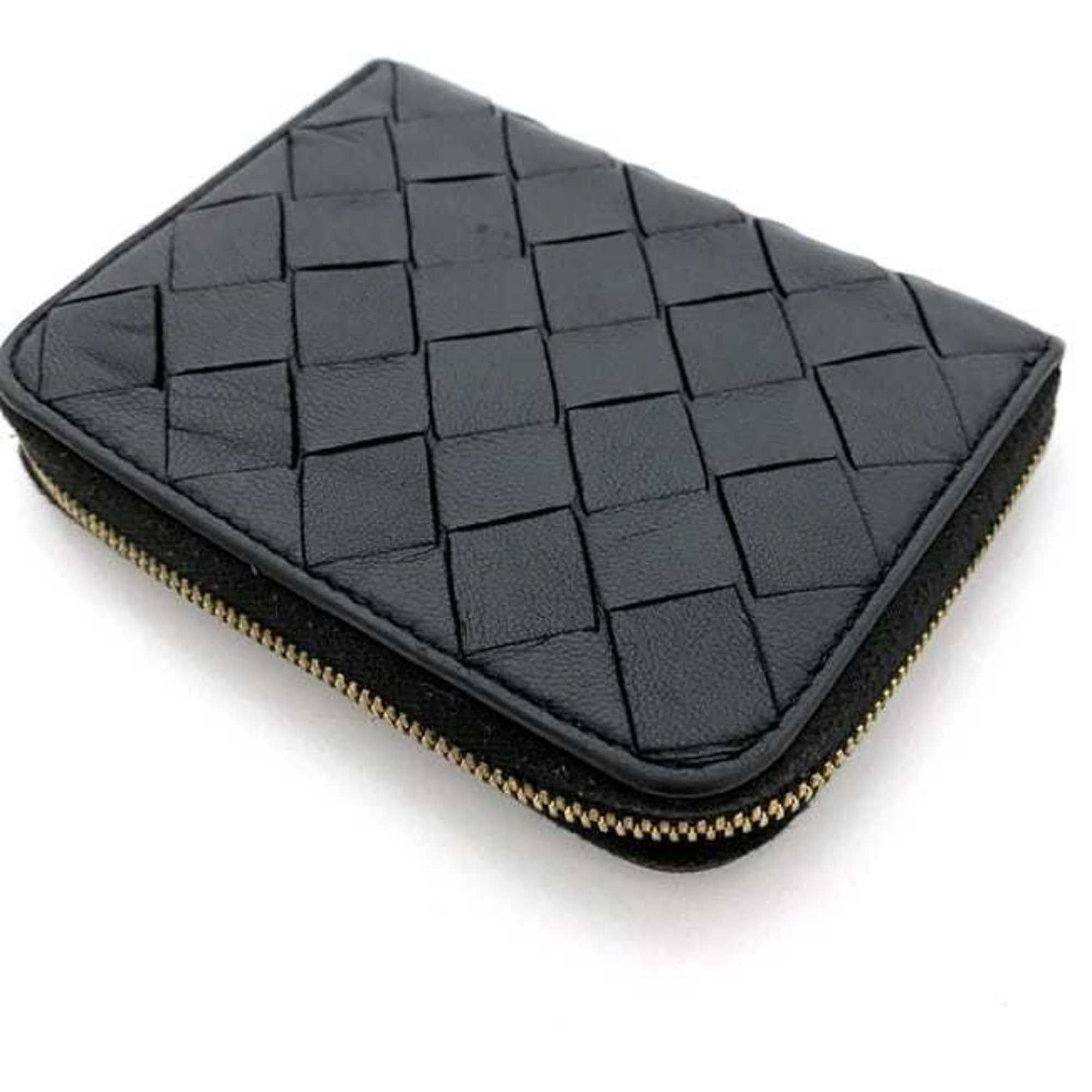 Bottega Veneta Bottega Veneta Coin Case ec-21504 Black Intrecciato Purse Leather BOTTEGA VENETA Wallet Women Men Compact Size ONE SIZE - 5 Thumbnail
