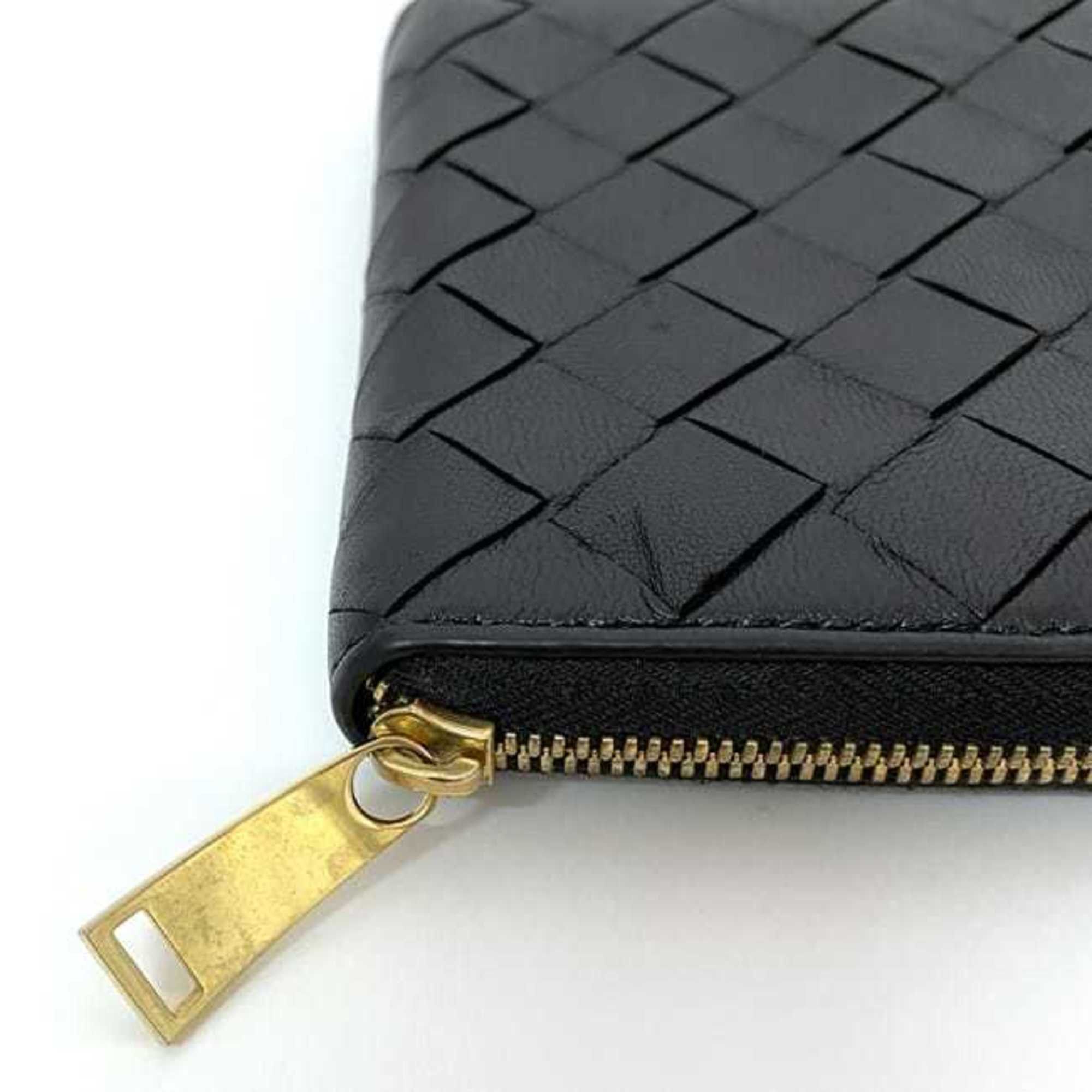Bottega Veneta Bottega Veneta Coin Case ec-21504 Black Intrecciato Purse Leather BOTTEGA VENETA Wallet Women Men Compact Size ONE SIZE - 6 Thumbnail