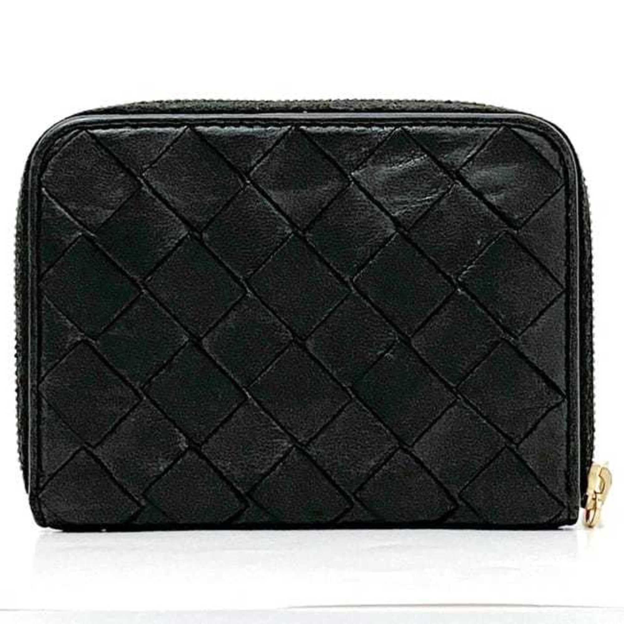 Bottega Veneta Bottega Veneta Coin Case ec-21504 Black Intrecciato Purse Leather BOTTEGA VENETA Wallet Women Men Compact Size ONE SIZE - 3 Thumbnail