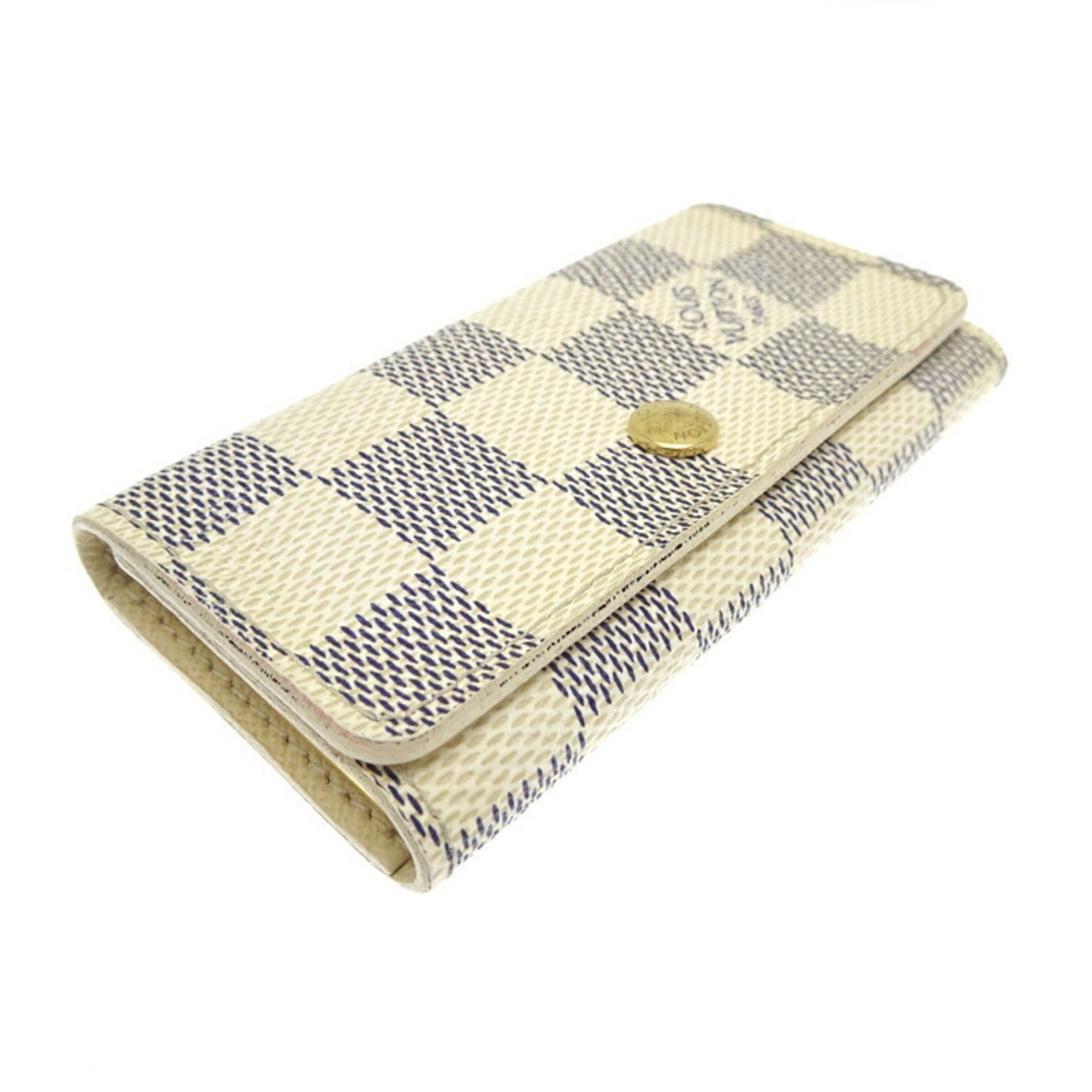 Louis Vuitton Louis Vuitton Multicle 4 Women's and Men's Key Case N60020 Damier Azur White Size ONE SIZE - 4 Thumbnail