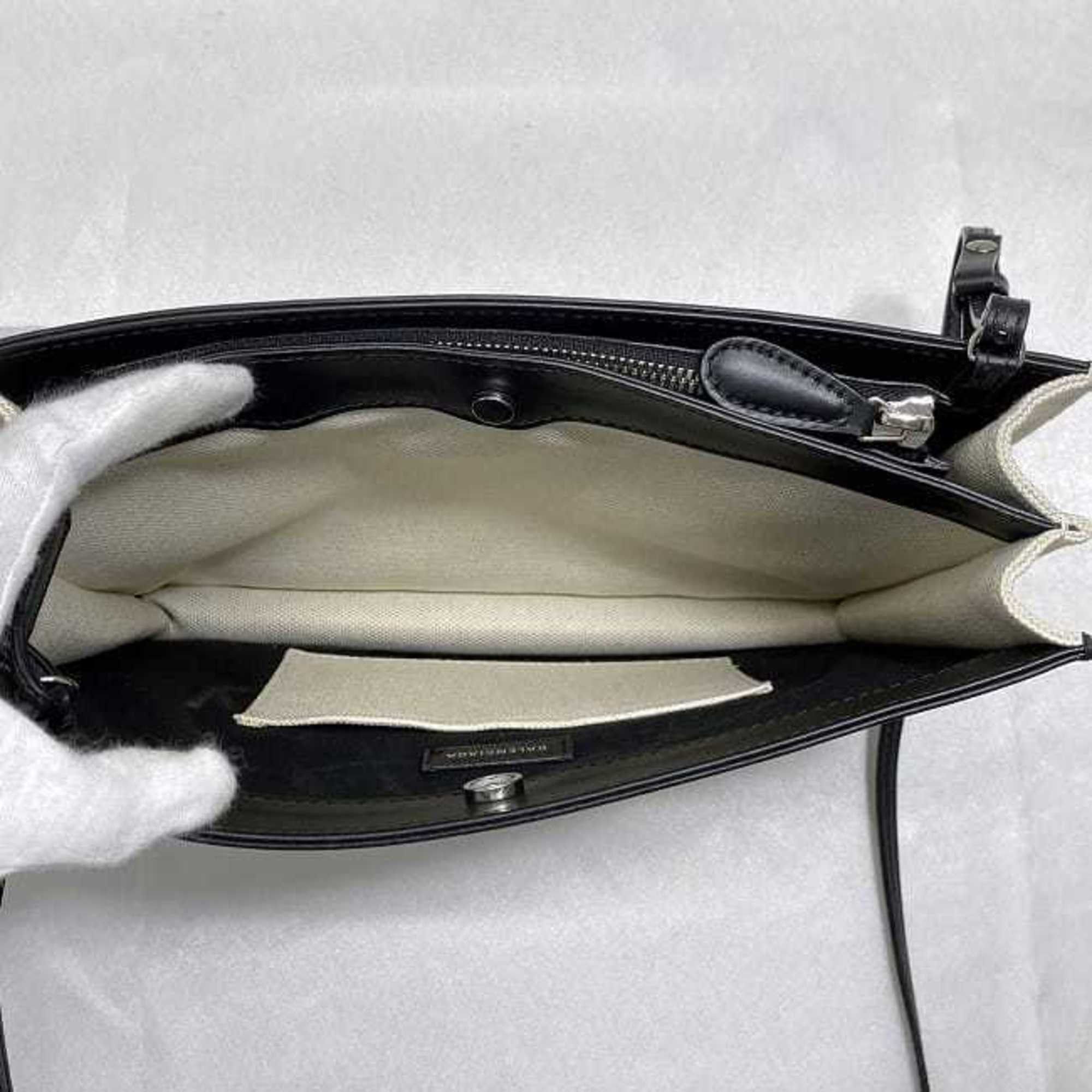 Balenciaga Balenciaga Shoulder Bag Navy Pochette f-21650 Natural White Black 339937 Canvas Leather 1080 Y 528147 BALENCIAGA Crossbody Freestanding Square Size ONE SIZE - 9 Thumbnail