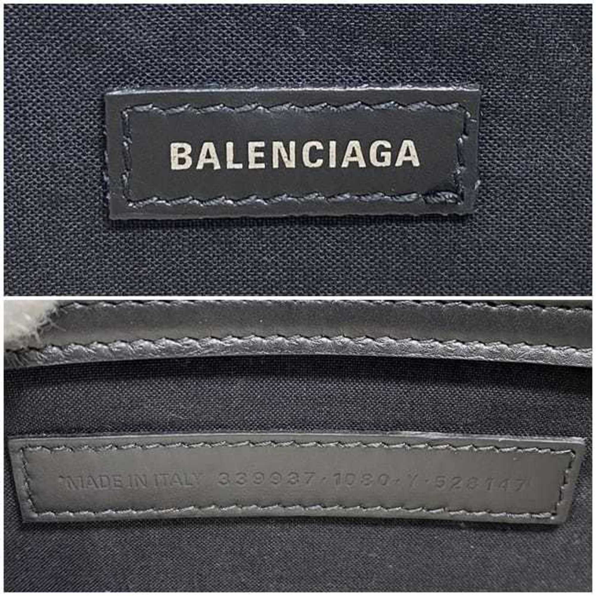 Balenciaga Balenciaga Shoulder Bag Navy Pochette f-21650 Natural White Black 339937 Canvas Leather 1080 Y 528147 BALENCIAGA Crossbody Freestanding Square Size ONE SIZE - 10 Thumbnail