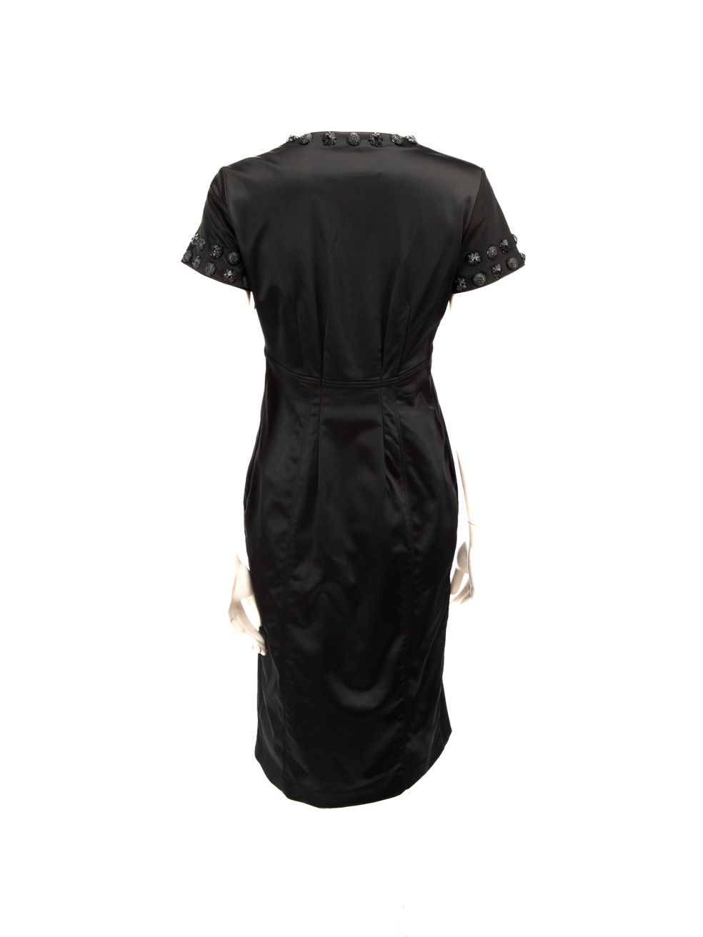 Burberry Black Embellished Detail Midi Dress Size M / US 6-8 / IT 42-44 - 3 Thumbnail