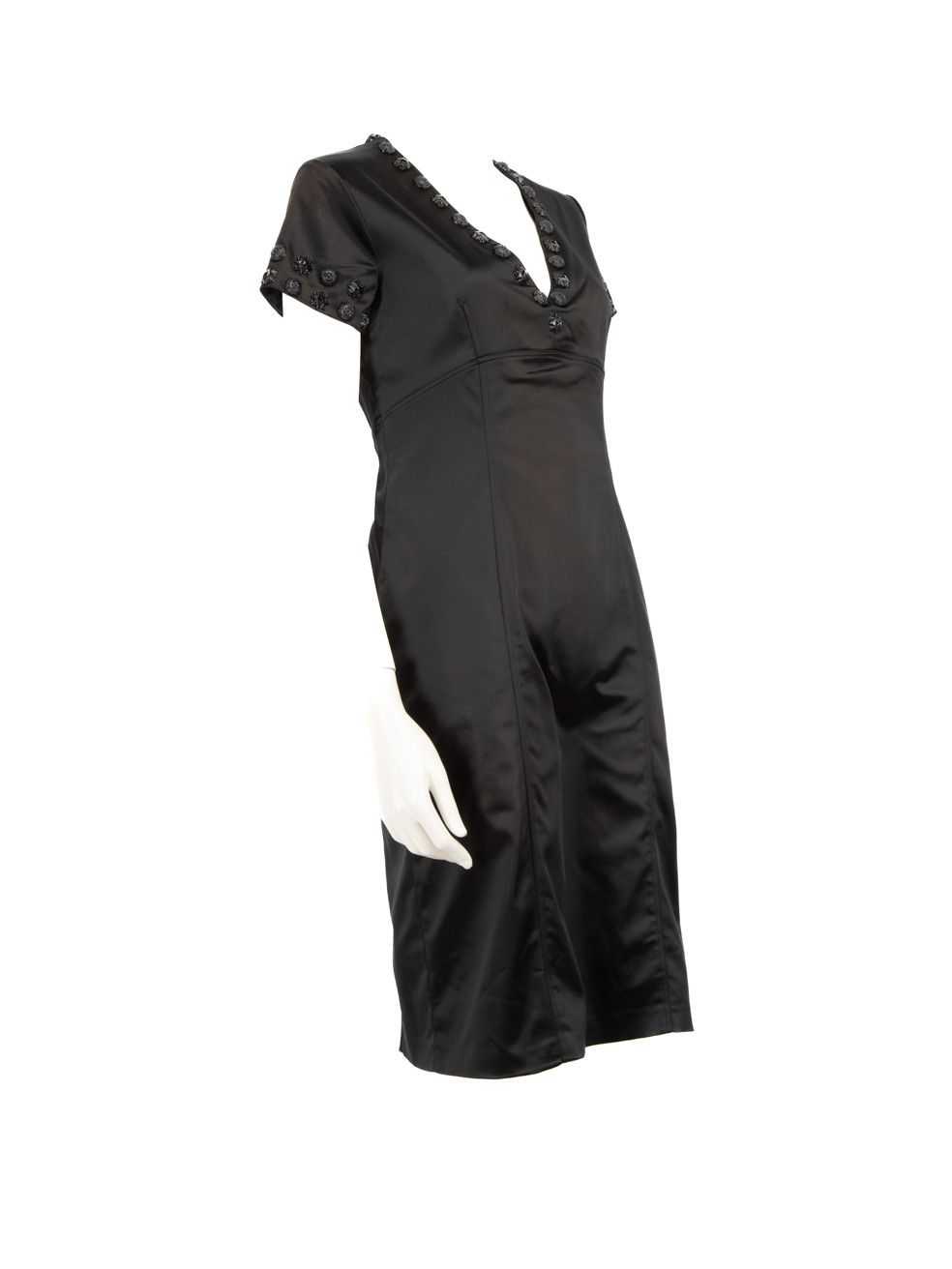 Burberry Black Embellished Detail Midi Dress Size M / US 6-8 / IT 42-44 - 2 Thumbnail