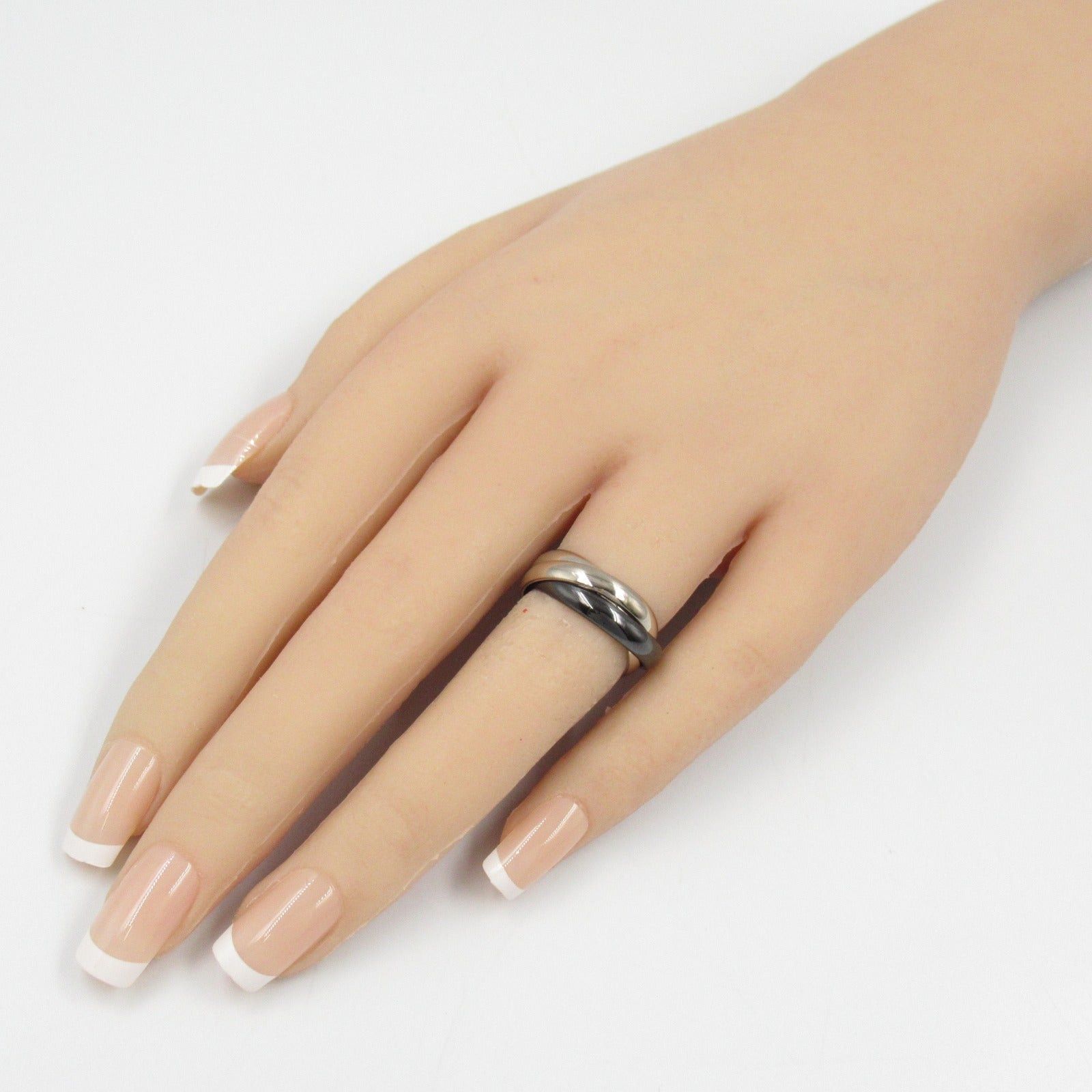 Cartier Cartier Trinity Ring K18Wg (White Gold) Ceramic Pd950 Silver Black Size ONE SIZE - 8 Thumbnail