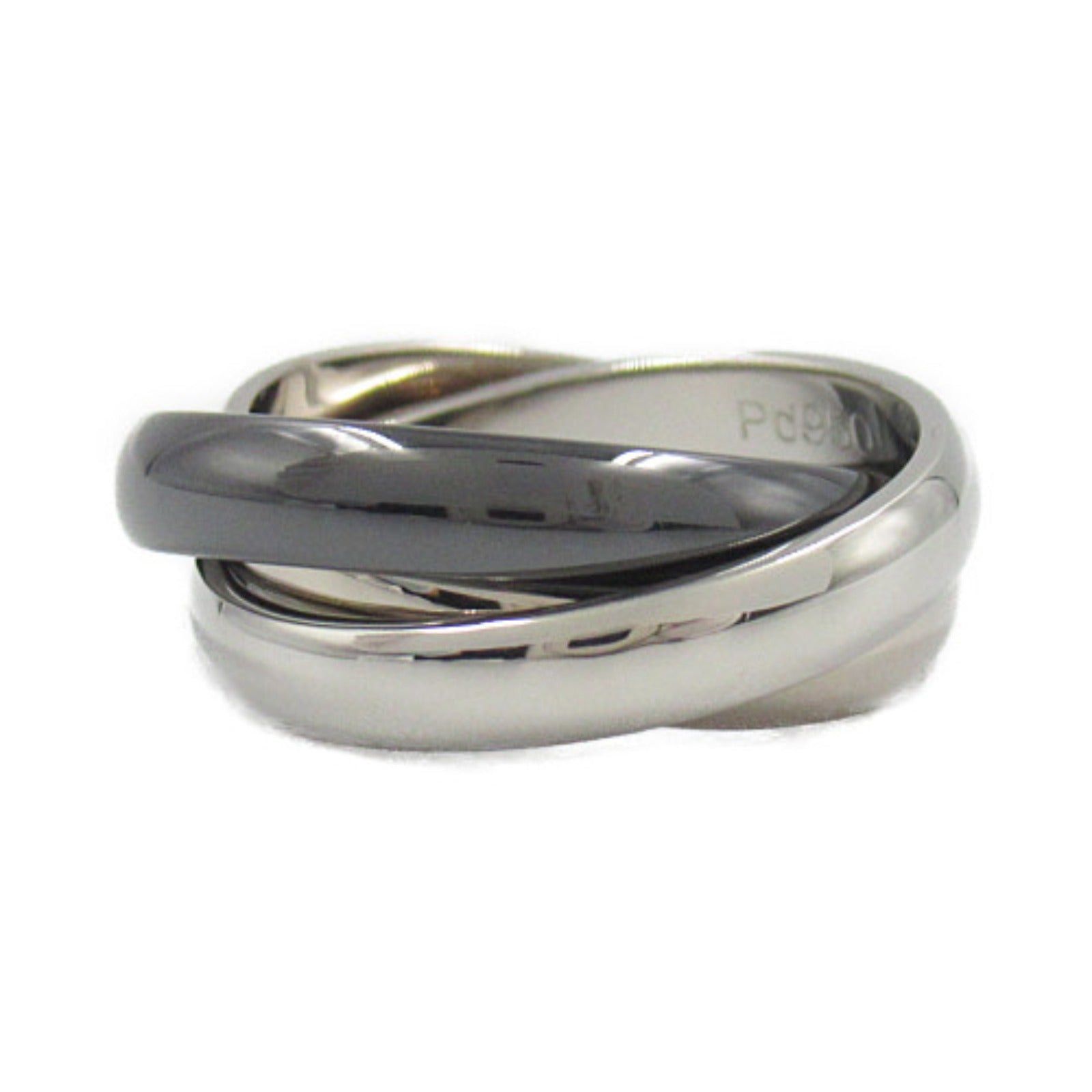 Cartier Cartier Trinity Ring K18Wg (White Gold) Ceramic Pd950 Silver Black Size ONE SIZE - 2 Thumbnail