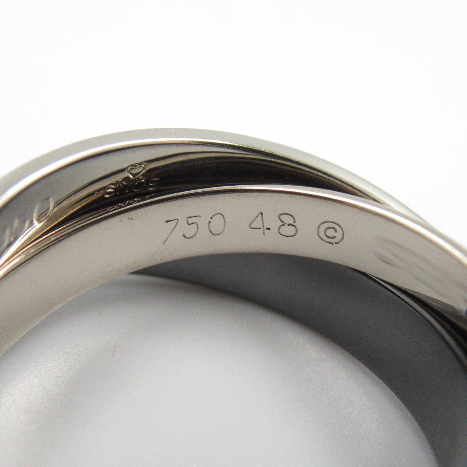 Cartier Cartier Trinity Ring K18Wg (White Gold) Ceramic Pd950 Silver Black Size ONE SIZE - 4 Thumbnail