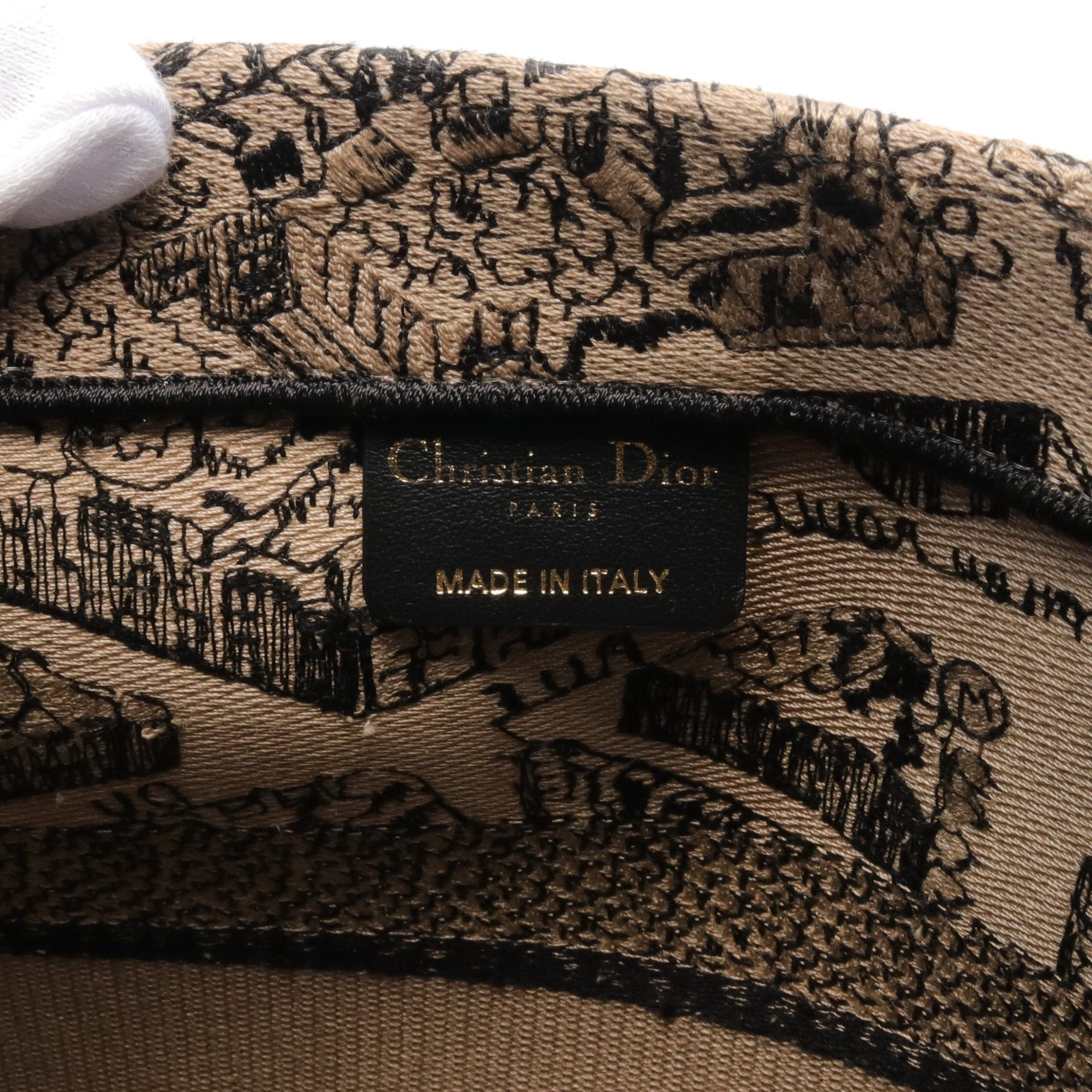 Dior Dior Book Tote Medium Dior Union Handbag Bag Canvas Gray Brown Black Size ONE SIZE - 4 Thumbnail