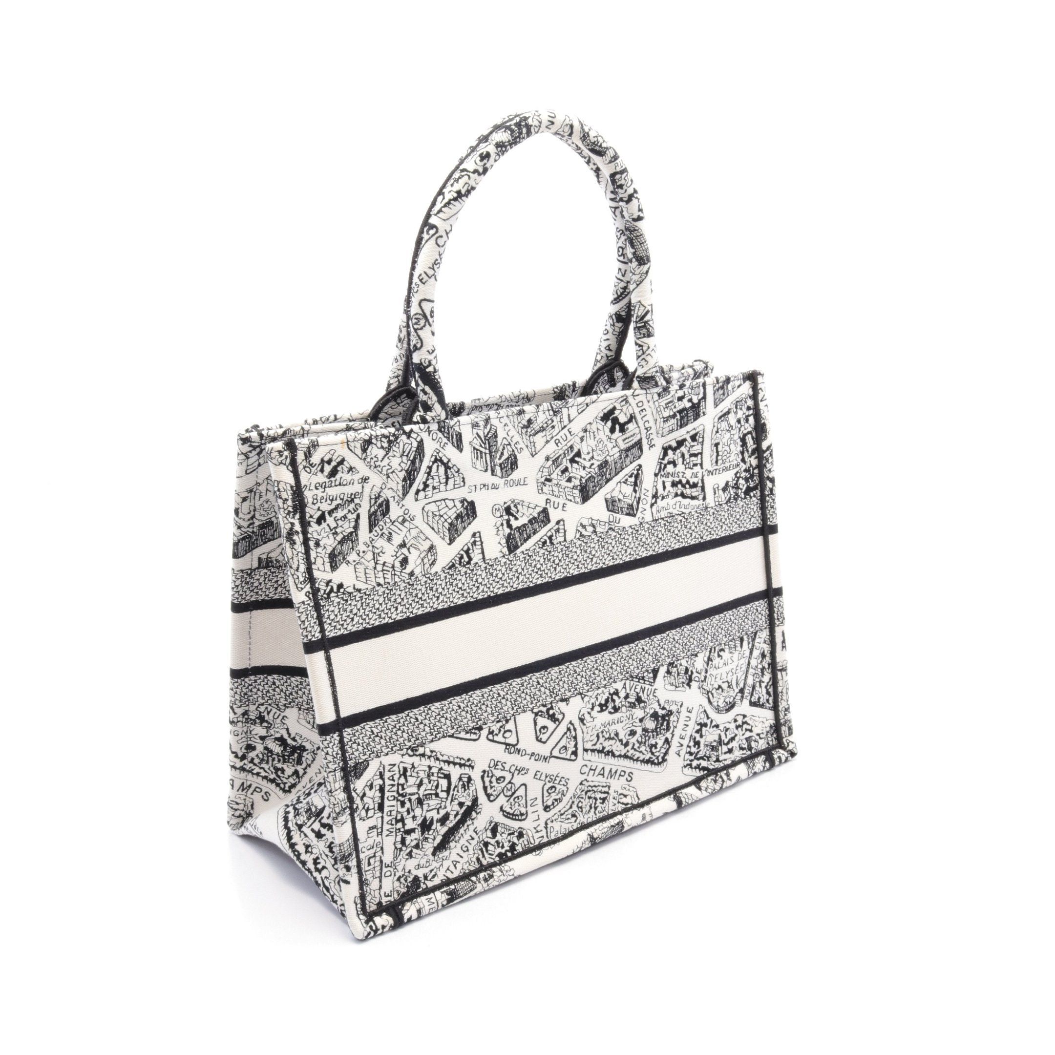 Dior Dior Book Tote Medium Dior Union Handbag Bag Canvas White Black Size ONE SIZE - 2 Thumbnail