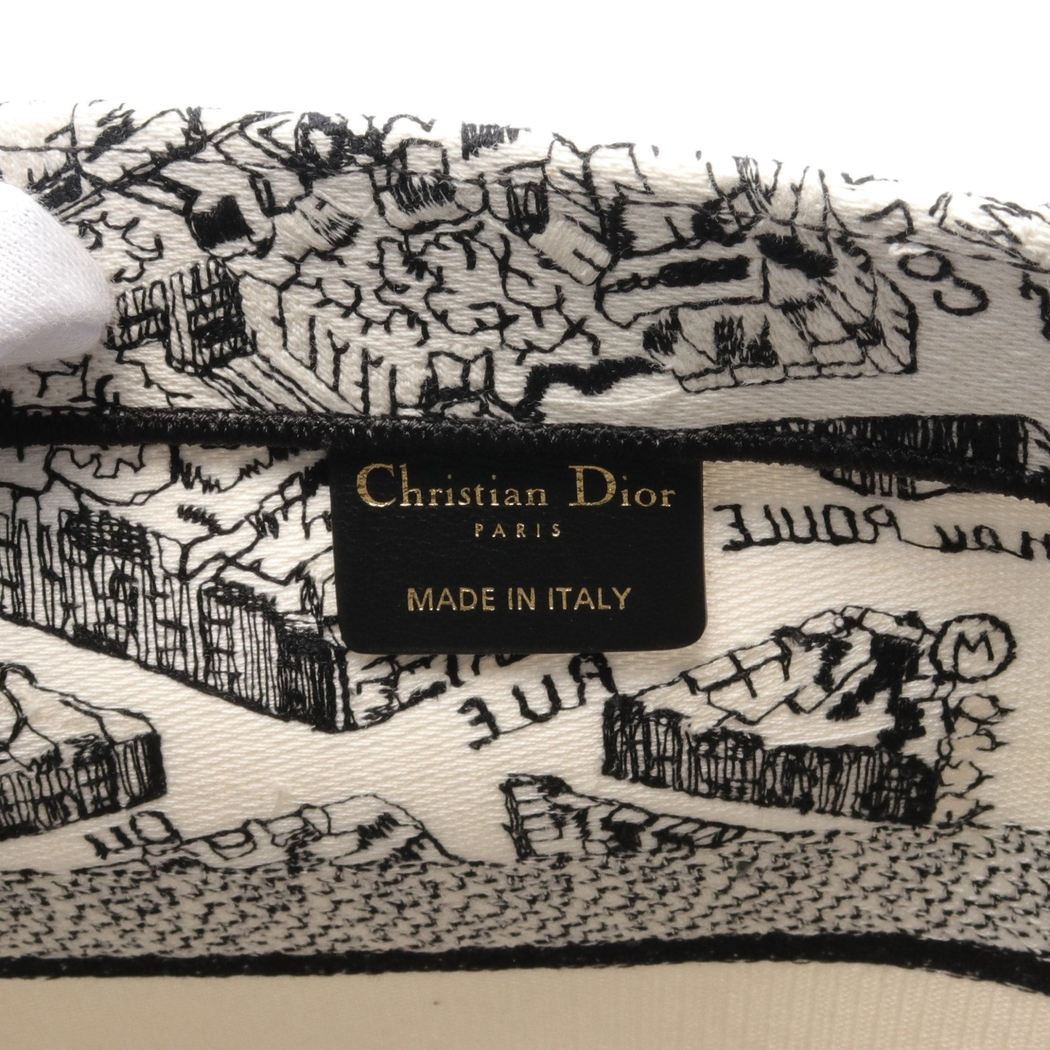 Dior Dior Book Tote Medium Dior Union Handbag Bag Canvas White Black Size ONE SIZE - 4 Thumbnail