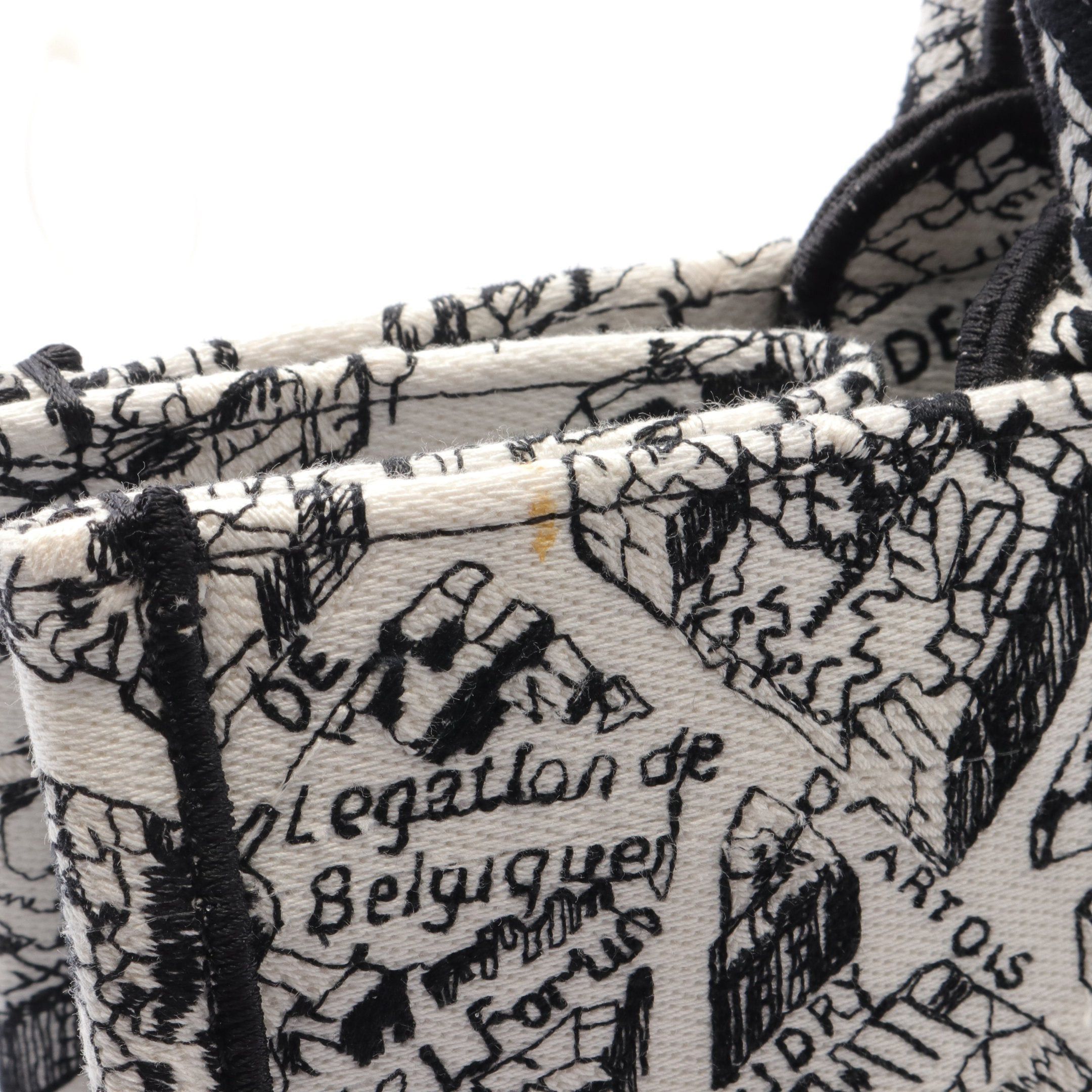 Dior Dior Book Tote Medium Dior Union Handbag Bag Canvas White Black Size ONE SIZE - 6 Thumbnail