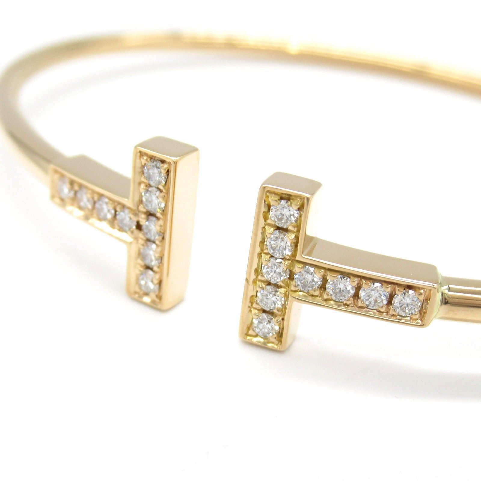 Tiffany & Co. Tiffany Co T-Wire Diamond Bangle K18Pg (Pink Gold) Clear Size ONE SIZE - 3 Thumbnail