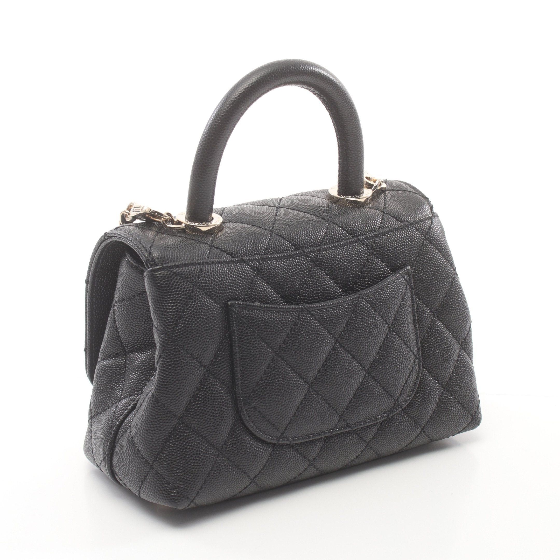 Chanel Chanel Coco Handle Xxs Top Handbag Caviar Skin Black Gold Hardware Size ONE SIZE - 2 Thumbnail