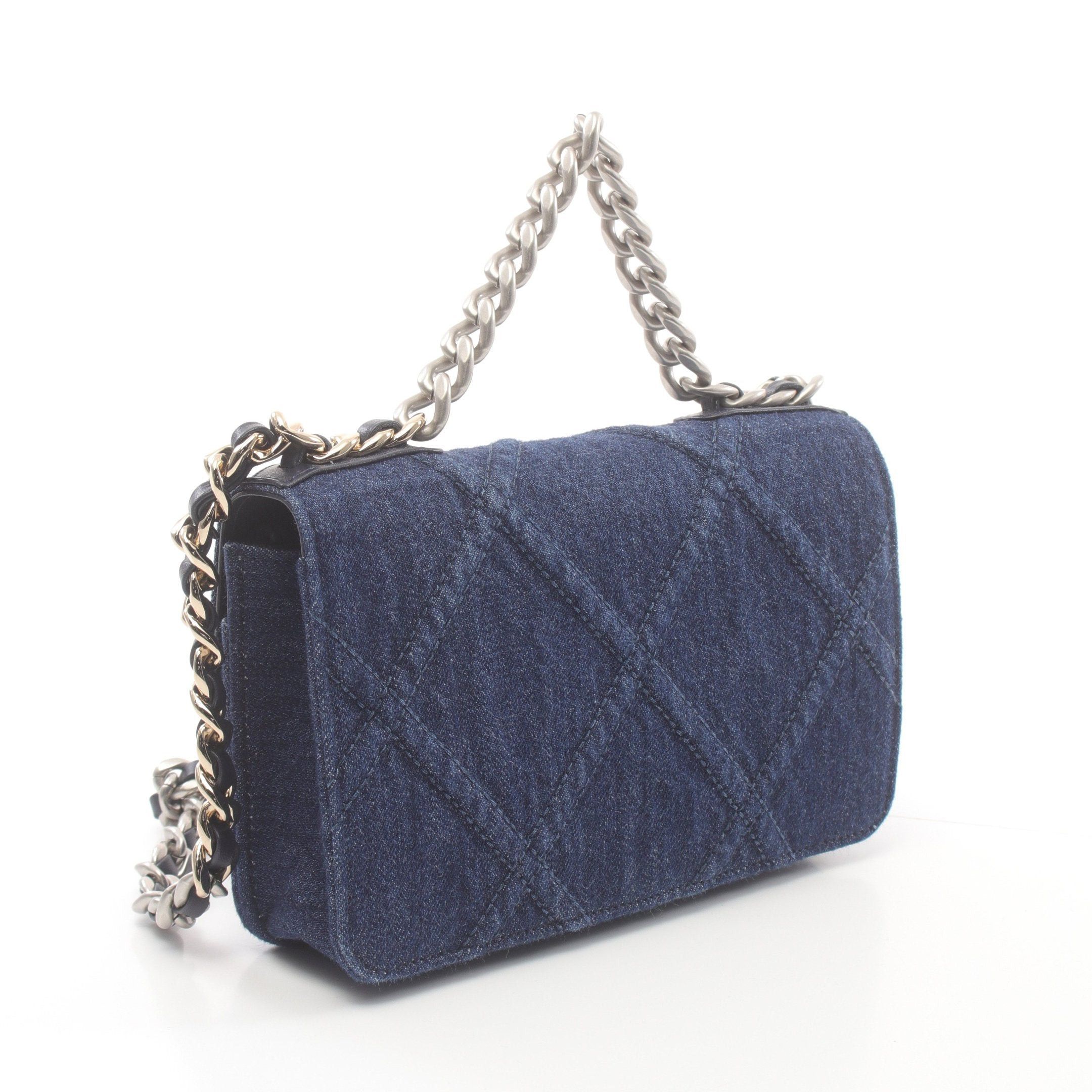 Chanel Chanel Chanel 19 Matelasse Chain Wallet Denim Indigo Blue Combination Metal Fittings Size ONE SIZE - 2 Thumbnail