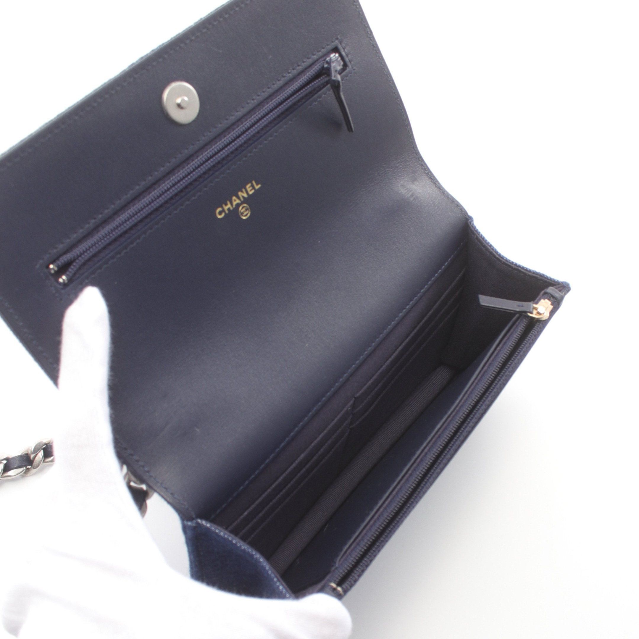 Chanel Chanel Chanel 19 Matelasse Chain Wallet Denim Indigo Blue Combination Metal Fittings Size ONE SIZE - 3 Thumbnail