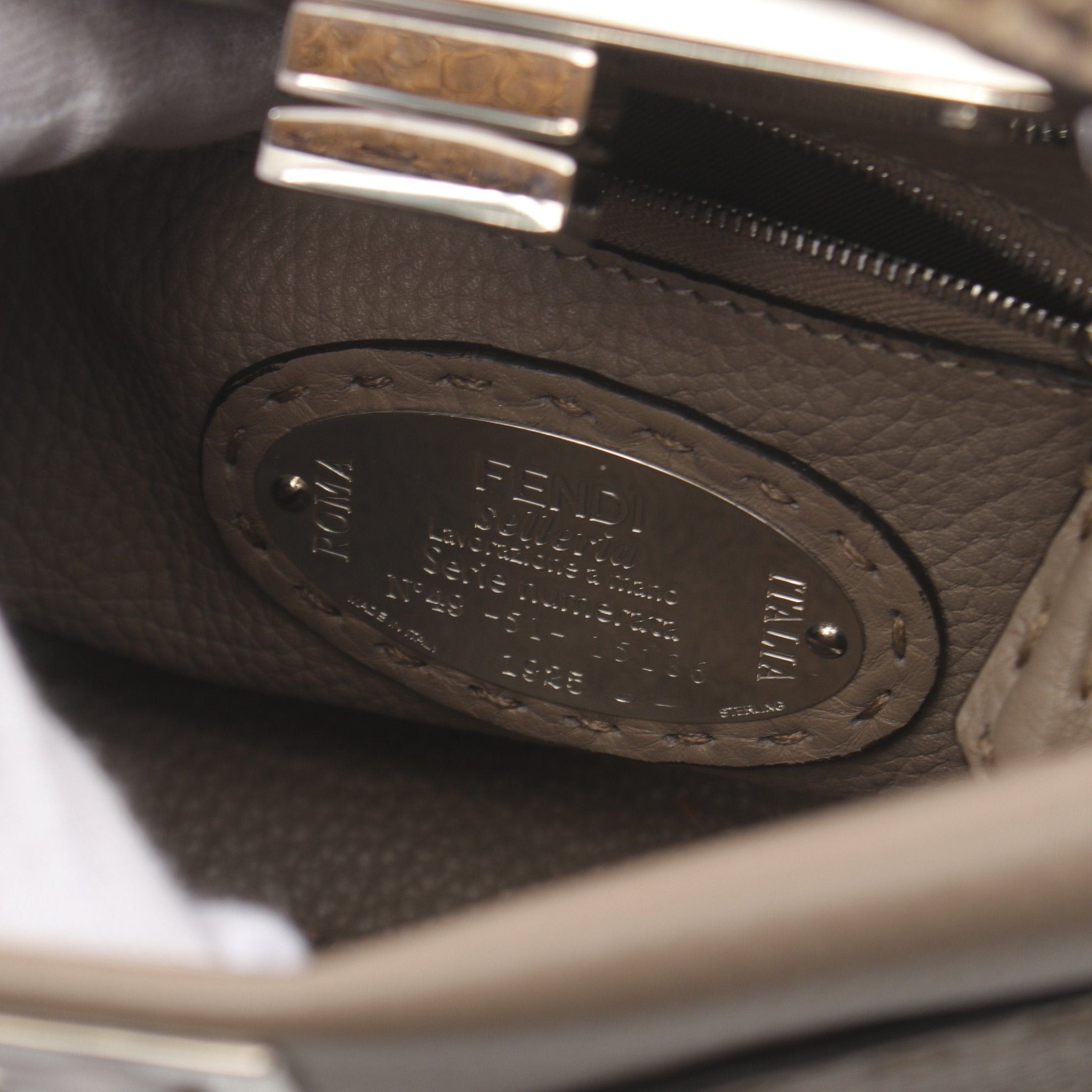 Fendi Fendi Ｍini Peekaboo Handbag Leather Gray Beige Size ONE SIZE - 4 Thumbnail
