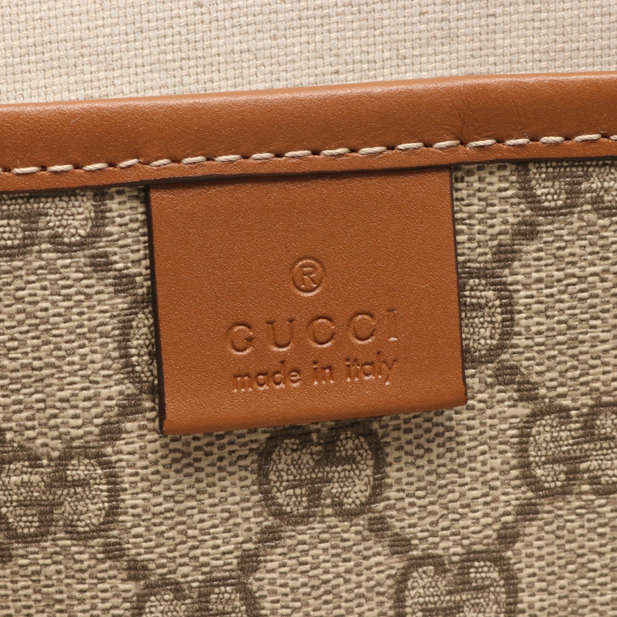 Gucci Gucci Gg Supreme Sherry Line Handbag Tote Bag Leather Gray Brown Size ONE SIZE - 4 Thumbnail