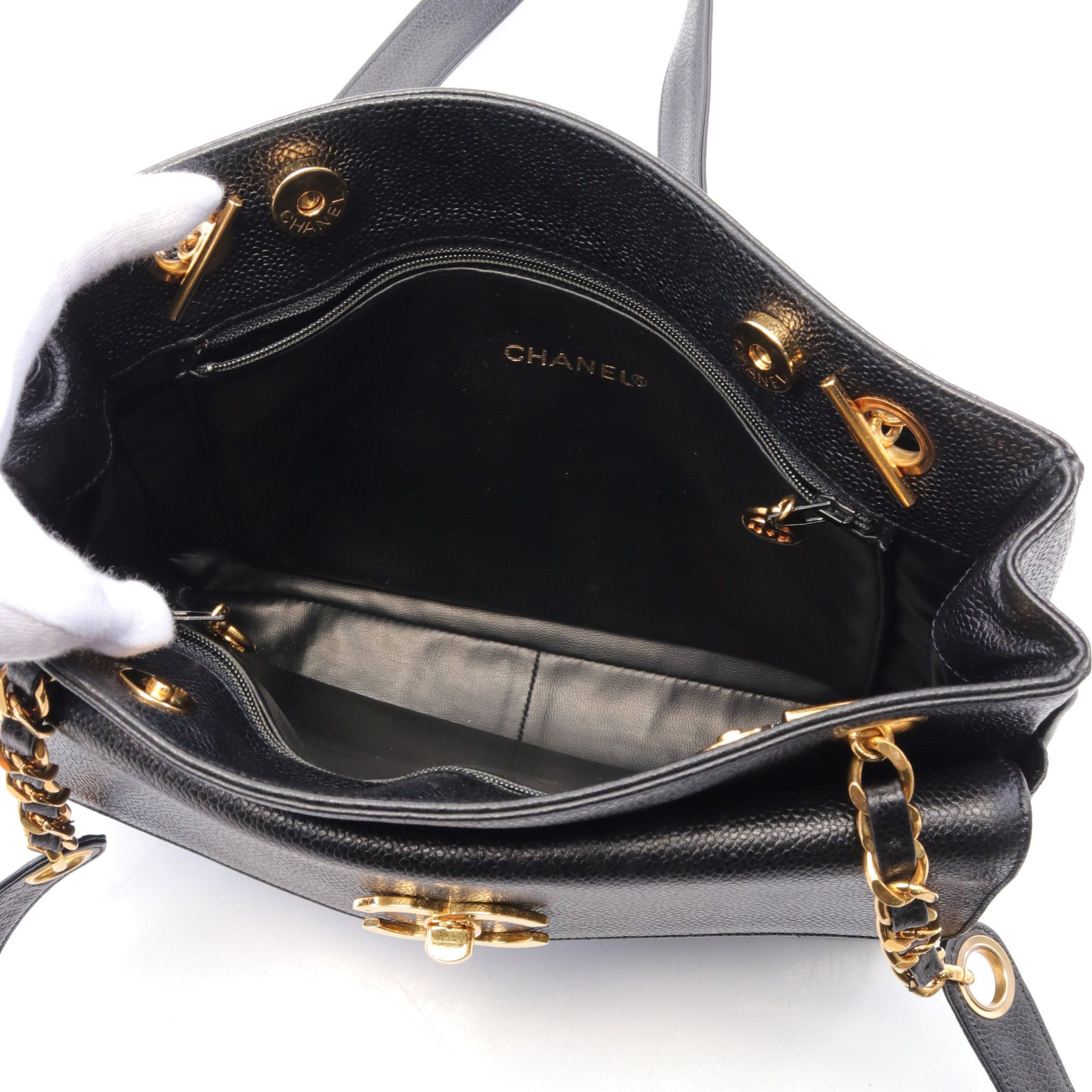 Chanel Chanel Coco Mark Chain Shoulder Bag Caviar Skin Black Gold Hardware Size ONE SIZE - 3 Thumbnail