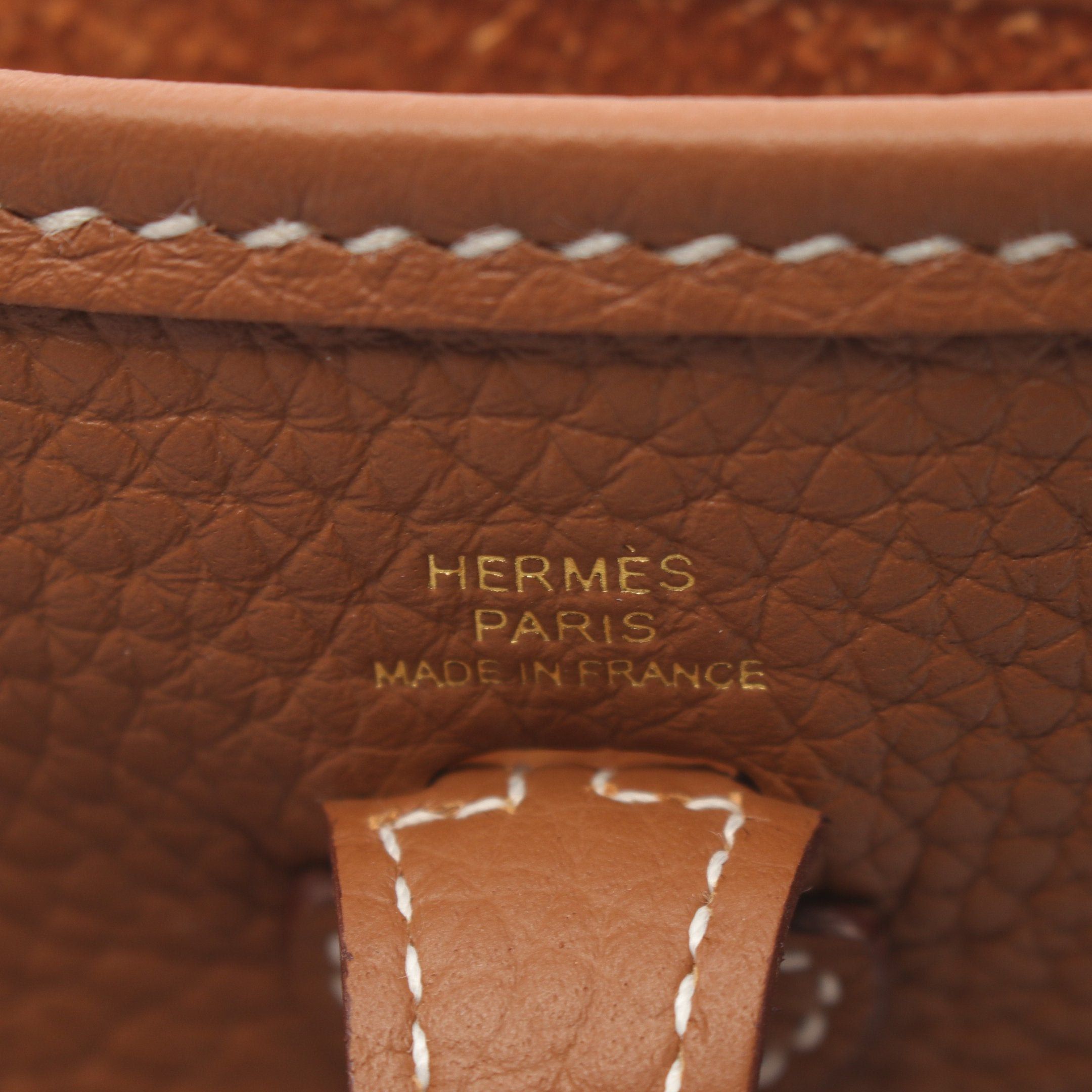 Hermes Hermes Evelyn Tpm Gold Shoulder Bag Clemence Leather Light Brown Hardware Double Engraved Size ONE SIZE - 4 Thumbnail