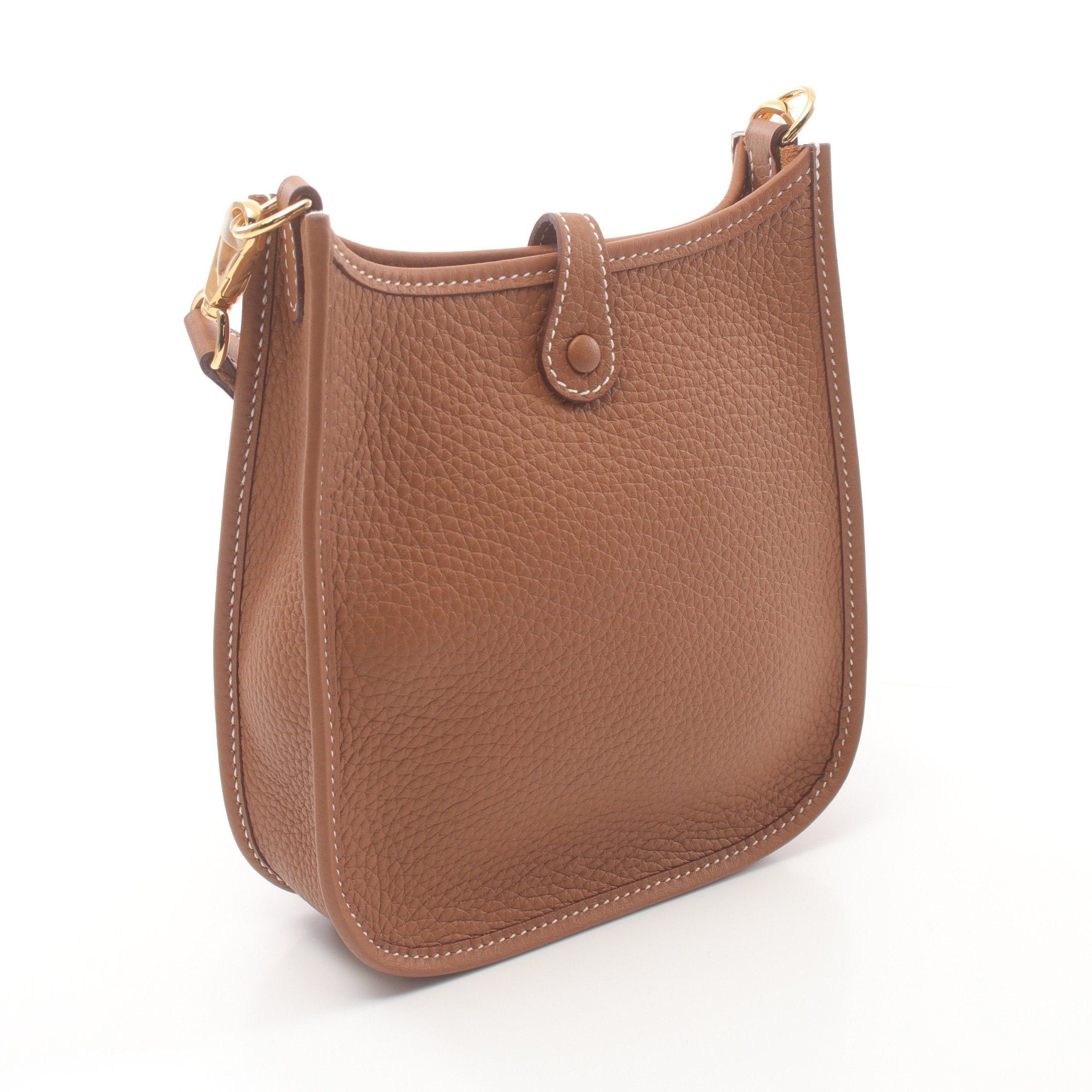 Hermes Hermes Evelyn Tpm Gold Shoulder Bag Clemence Leather Light Brown Hardware Double Engraved Size ONE SIZE - 2 Thumbnail