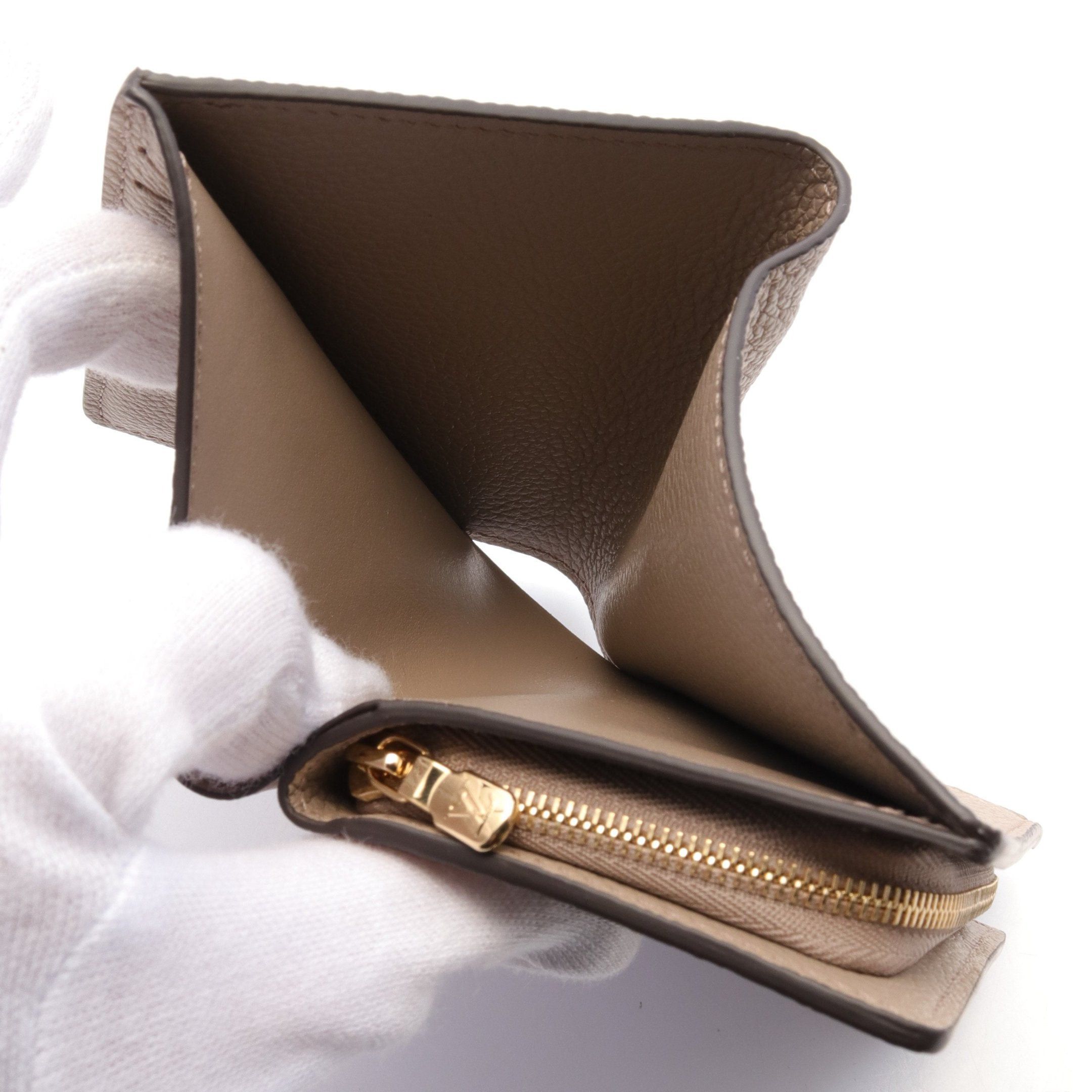 Louis Vuitton Louis Vuitton Portefeuil Claire Bicolor Monogram Empreinte Tourterelle Claim Bi-Fold Wallet Leather Gray Beige Off White Size ONE SIZE - 5 Thumbnail