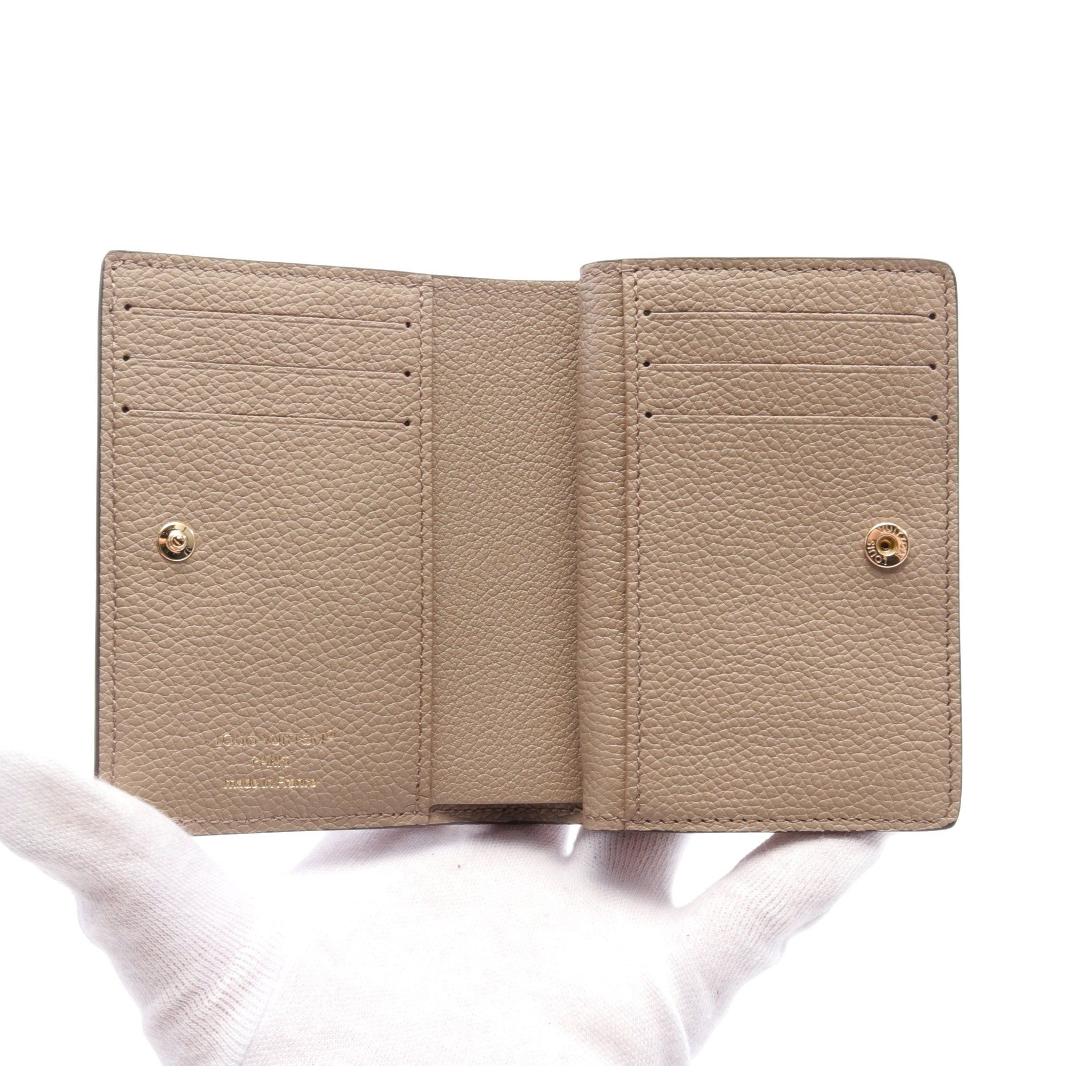 Louis Vuitton Louis Vuitton Portefeuil Claire Bicolor Monogram Empreinte Tourterelle Claim Bi-Fold Wallet Leather Gray Beige Off White Size ONE SIZE - 3 Thumbnail