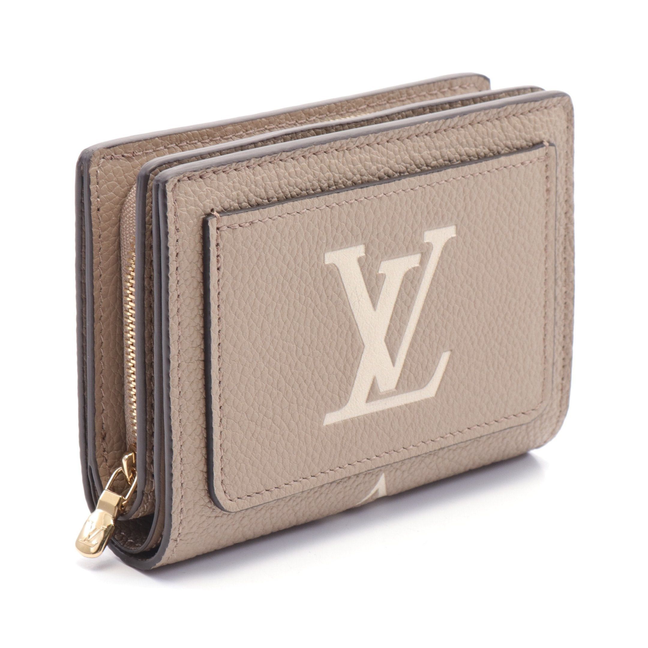 Louis Vuitton Louis Vuitton Portefeuil Claire Bicolor Monogram Empreinte Tourterelle Claim Bi-Fold Wallet Leather Gray Beige Off White Size ONE SIZE - 2 Thumbnail