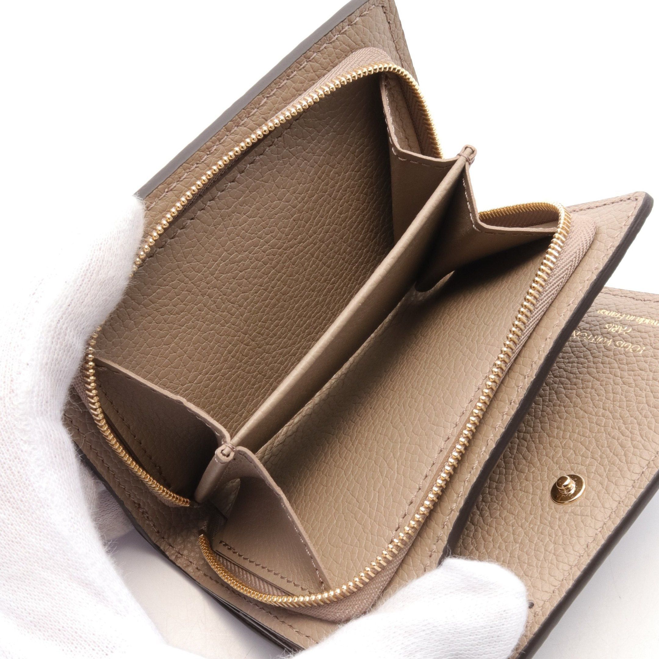 Louis Vuitton Louis Vuitton Portefeuil Claire Bicolor Monogram Empreinte Tourterelle Claim Bi-Fold Wallet Leather Gray Beige Off White Size ONE SIZE - 6 Thumbnail