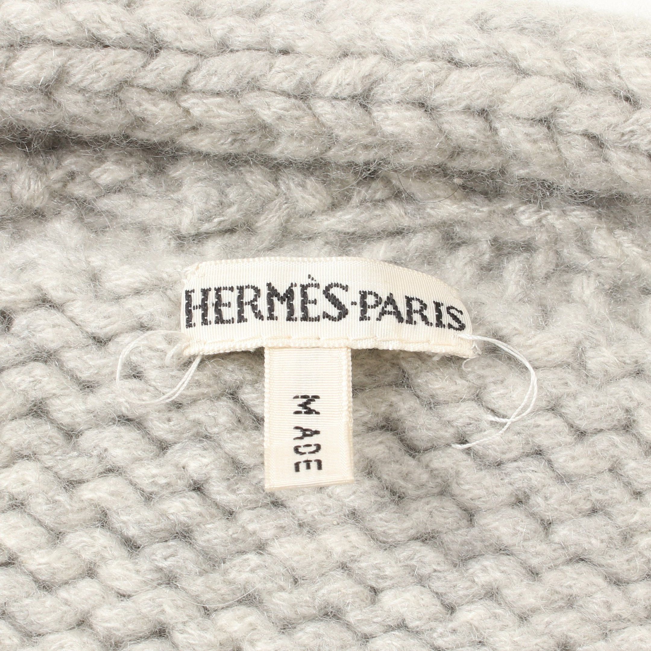 Hermes Hermes Cardigan Cashmere Light Gray Size ONE SIZE - 3 Thumbnail