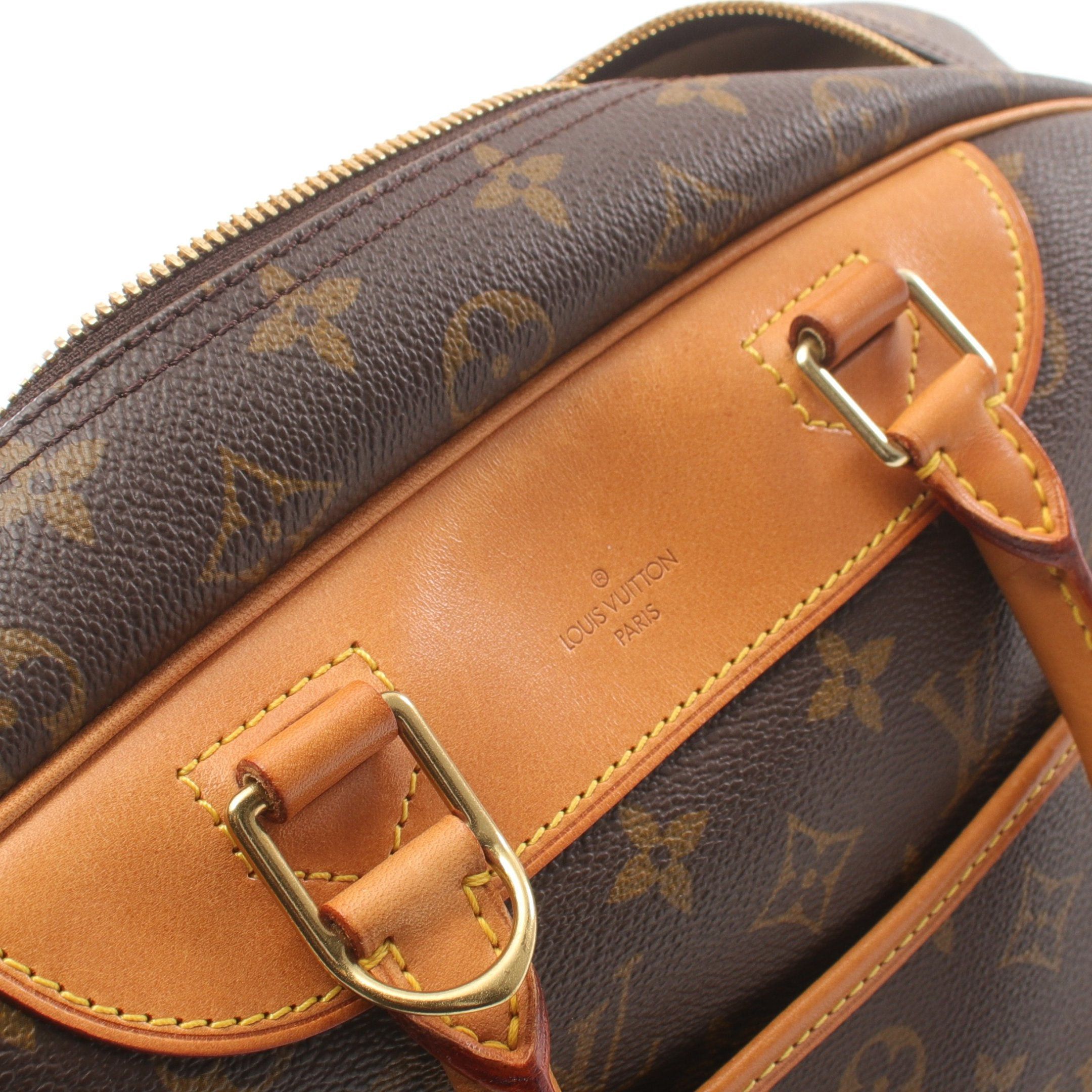 Louis Vuitton Louis Vuitton Deauville Bowling Vanity Monogram Handbag Leather Brown Size ONE SIZE - 9 Thumbnail