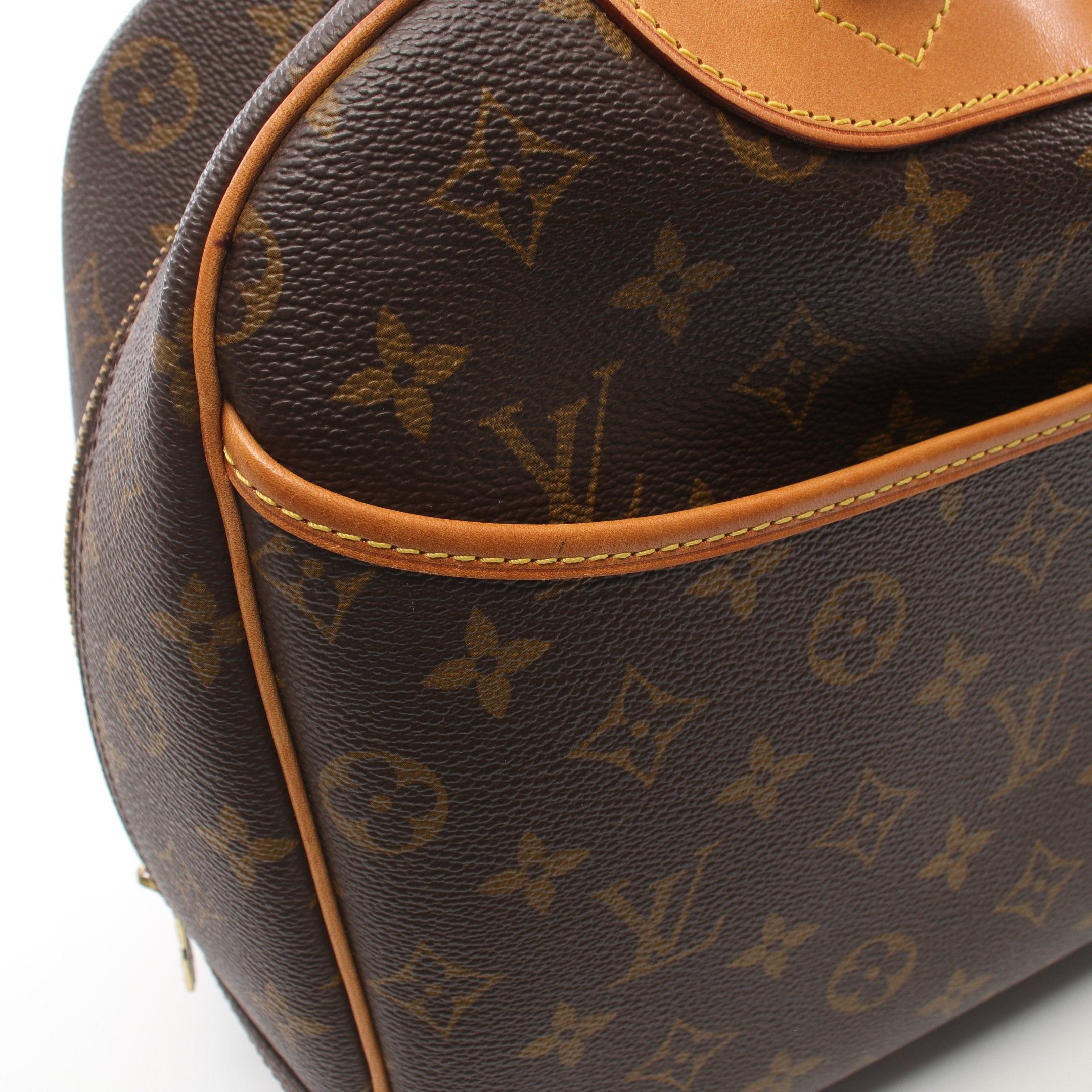 Louis Vuitton Louis Vuitton Deauville Bowling Vanity Monogram Handbag Leather Brown Size ONE SIZE - 7 Thumbnail