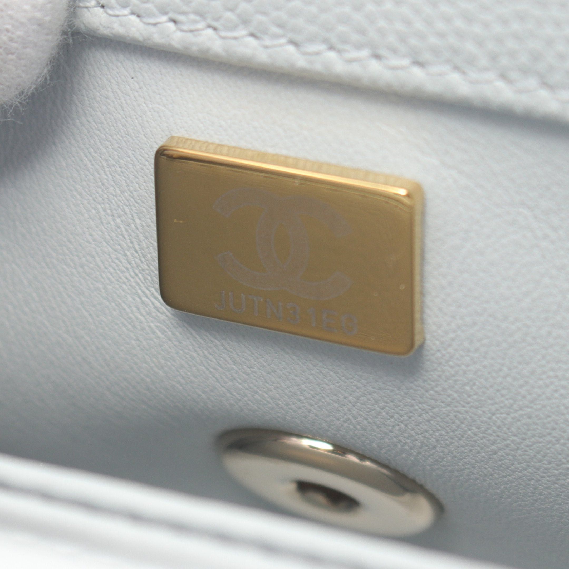Chanel Chanel Coco Handle Xxs Top Handbag Caviar Skin Light Blue Gold Hardware Size ONE SIZE - 5 Thumbnail
