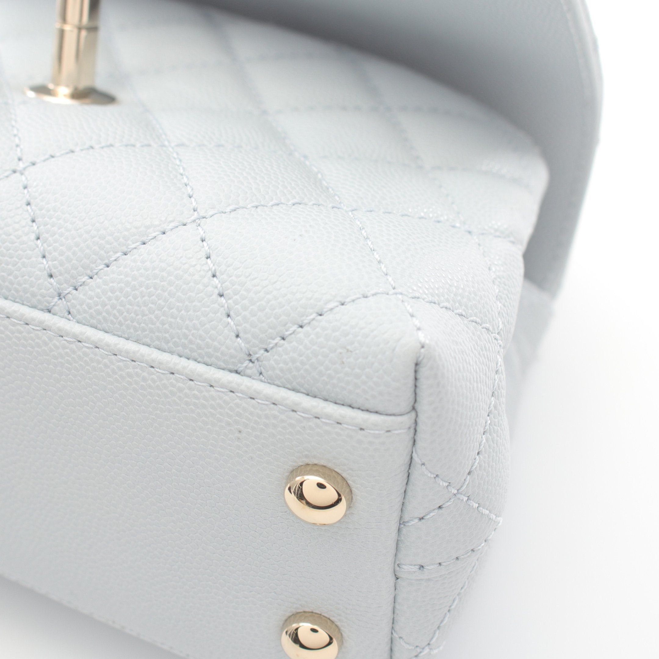 Chanel Chanel Coco Handle Xxs Top Handbag Caviar Skin Light Blue Gold Hardware Size ONE SIZE - 6 Thumbnail